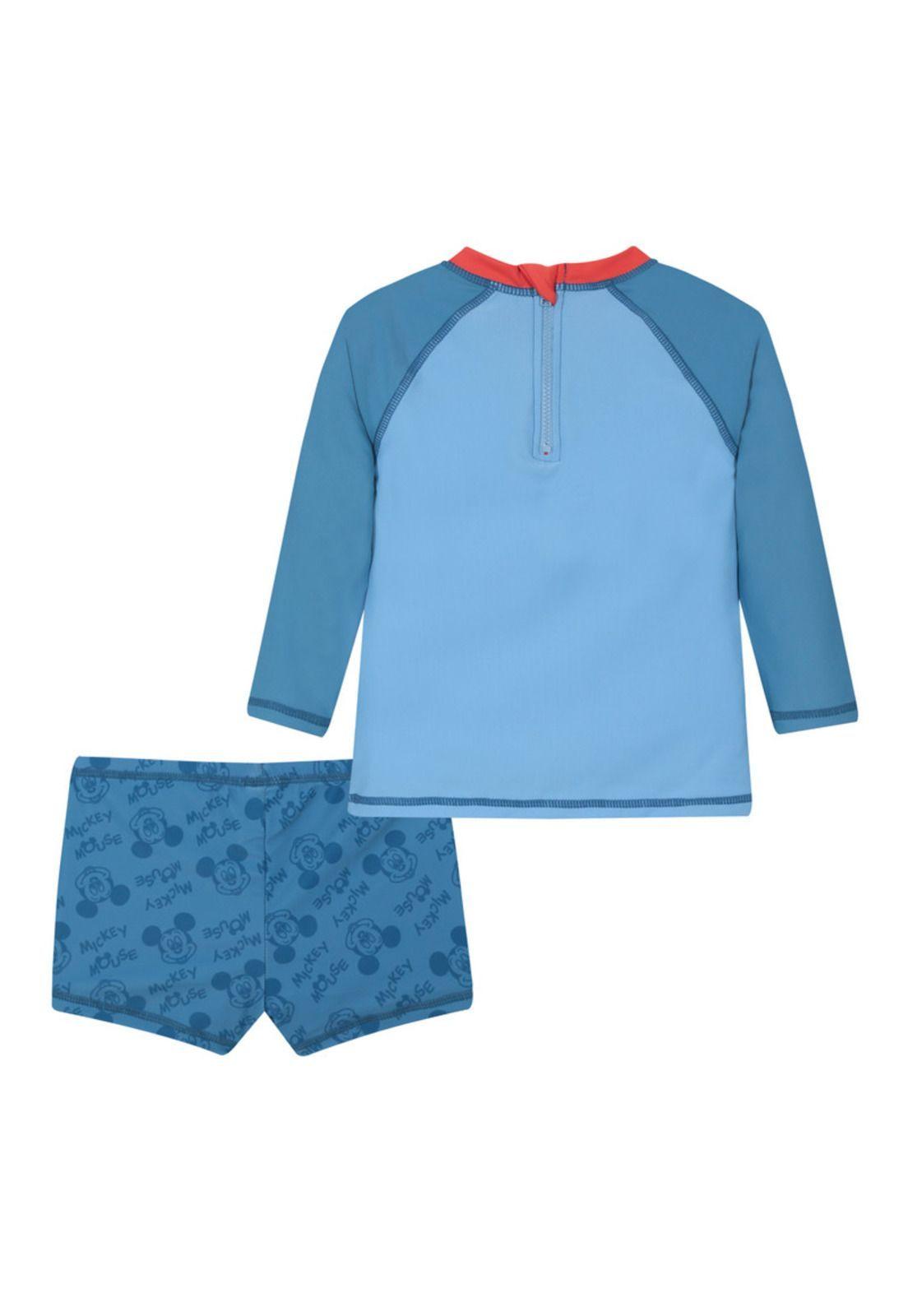 Traje de Baño Bebe Niño Set UV50 M/Larga Mickey Disney-2