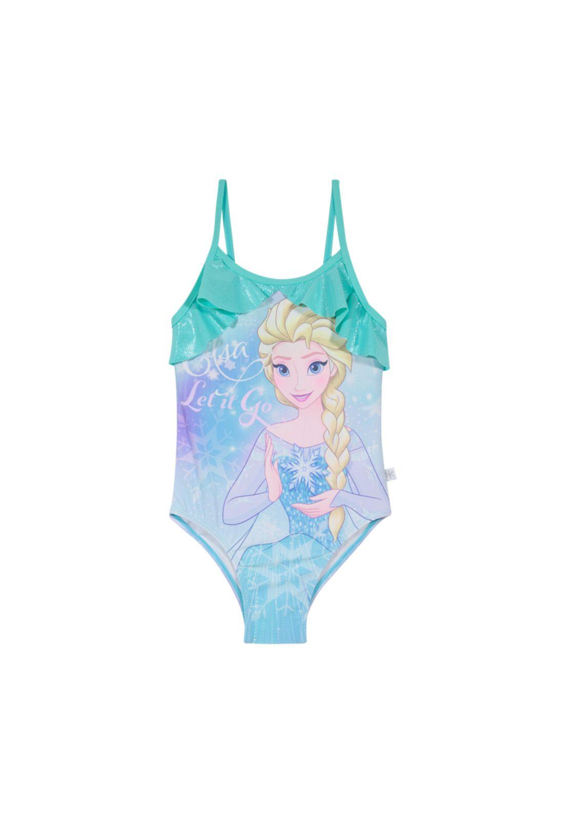 Traje de Baño Niña Entero Disney Frozen Celeste-1
