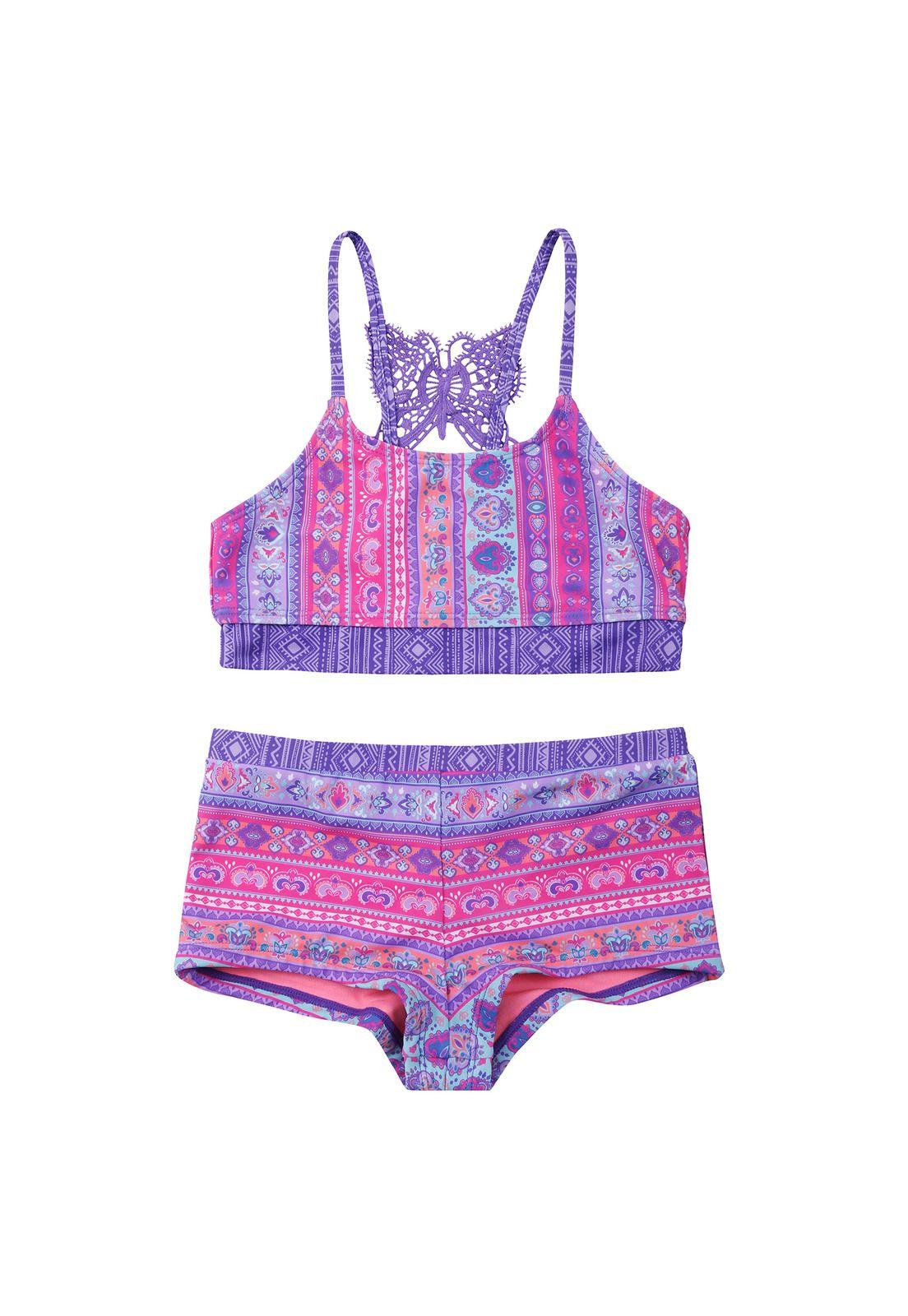 Traje de Baño Niña Bikini UV30 Morado H2O Wear-0