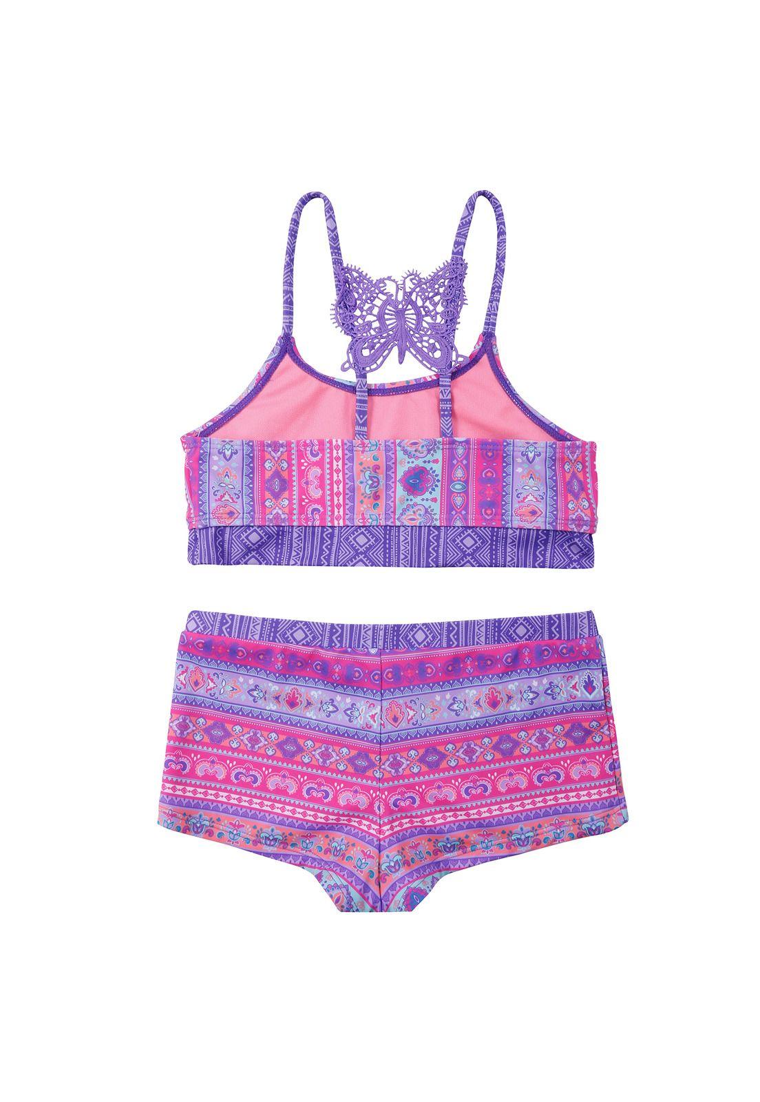 Traje de Baño Niña Bikini UV30 Morado H2O Wear-1