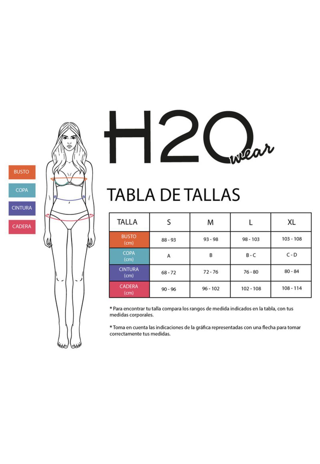 Mujer Top Bikini H2O Wear  Triángulo Fijo Burdeo-4