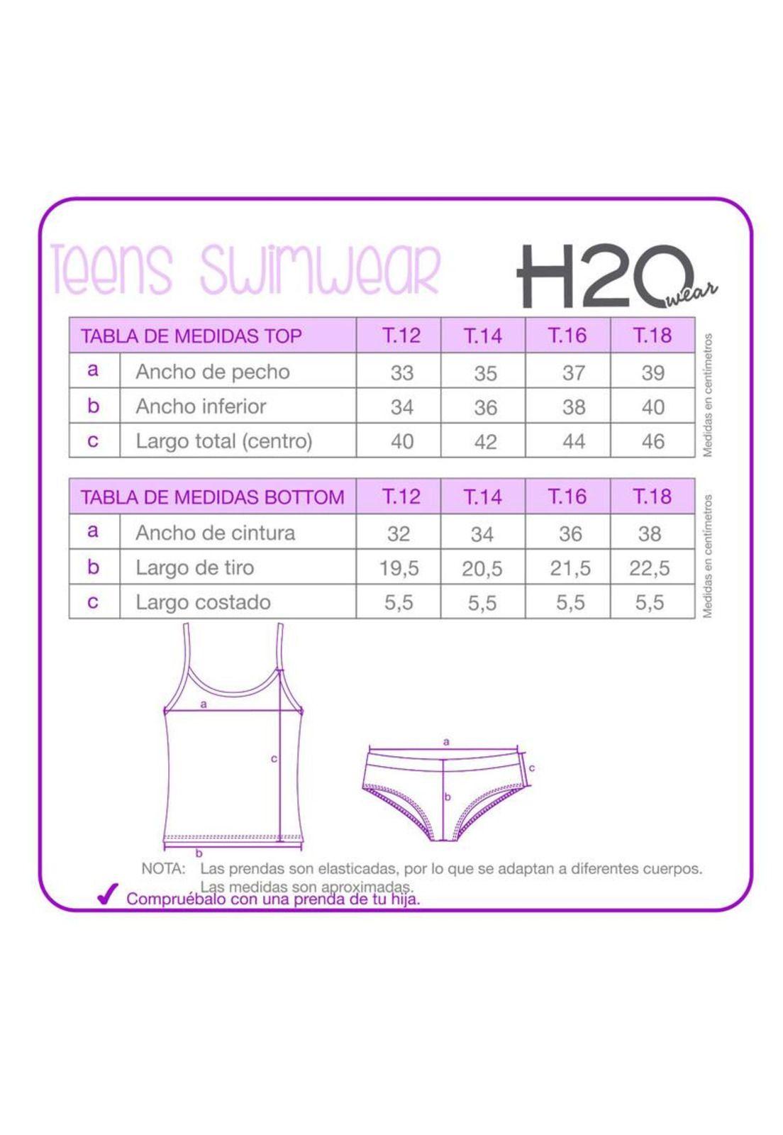 Teens Niña Tankini UV+30 Recto Recto Tie Dye Azul-2