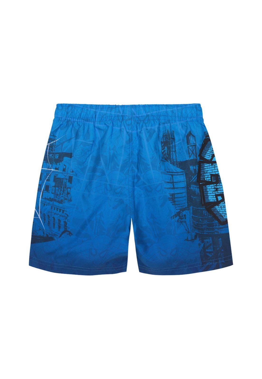 Traje de Baño Short Niño Disney Spiderman Azul-1