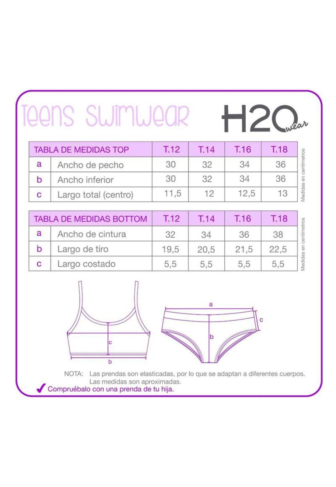 Teens Niña Bikini H2O Wear UV+30 Vuelos Flores Rosado-2