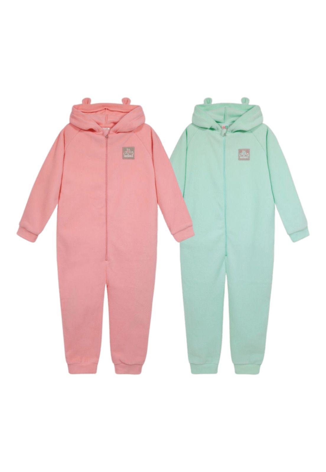 Pack 2 Pijama Niña Polar Sustentable Multicolor H2O Wear-0