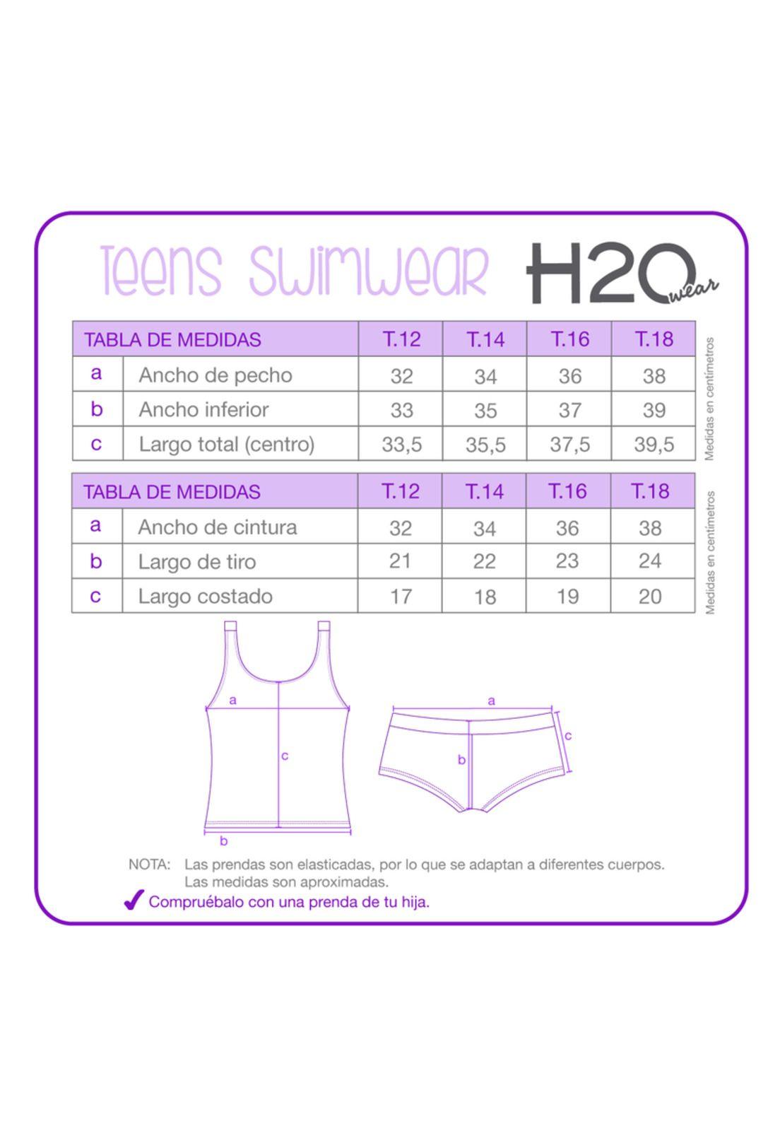 Traje de Baño Niña Teens Tankini UV50 H2O Wear Negro-3