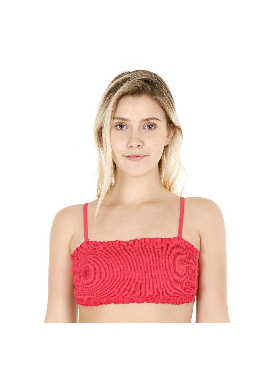 Traje de Baño Bikini Mujer Top Elasticado H2O Wear Rojo-2