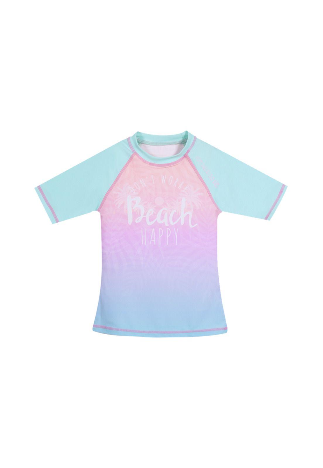 Polera Niña Manga Corta UV50 Verde H2O Wear-1