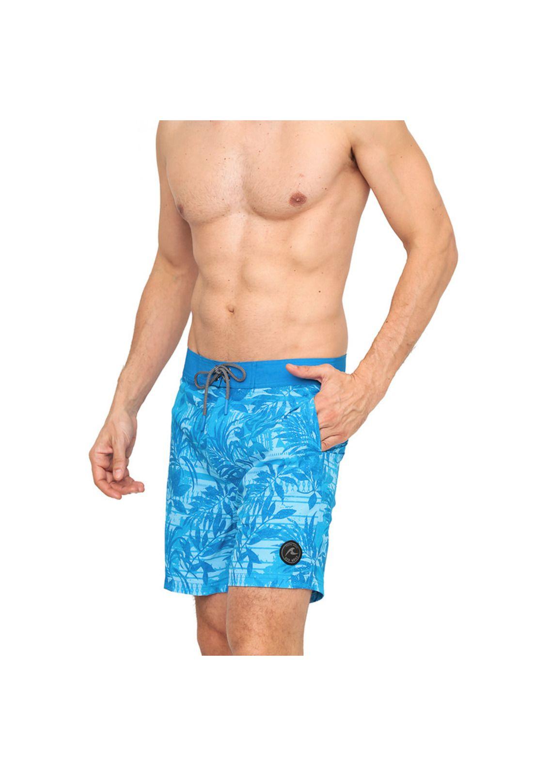 Traje de Baño Hombre Short Pretina W Stretch H2O Wear Azul-1
