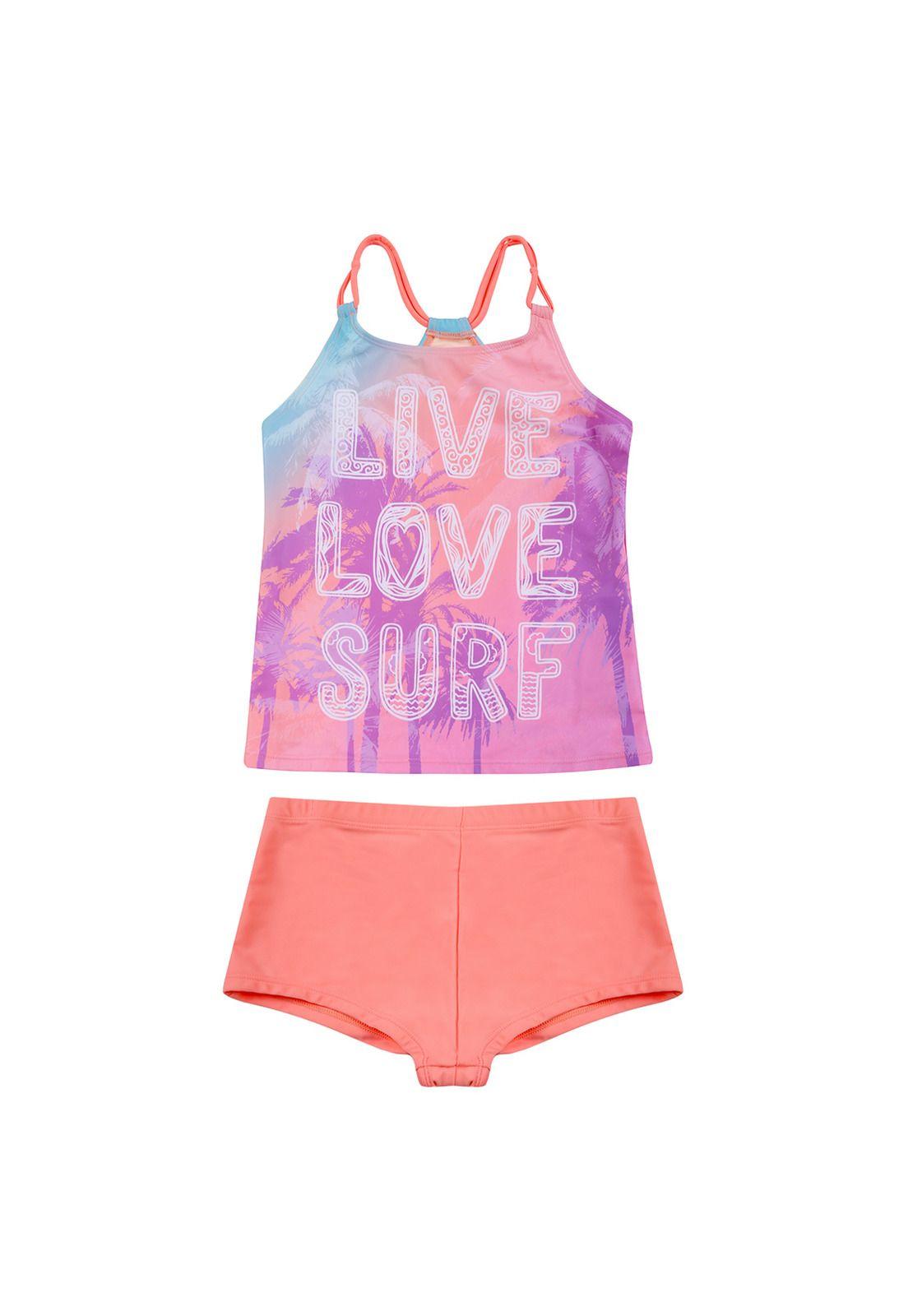 Traje de Baño Teens Niña Tankini UV30 H2O Wear Coral-0