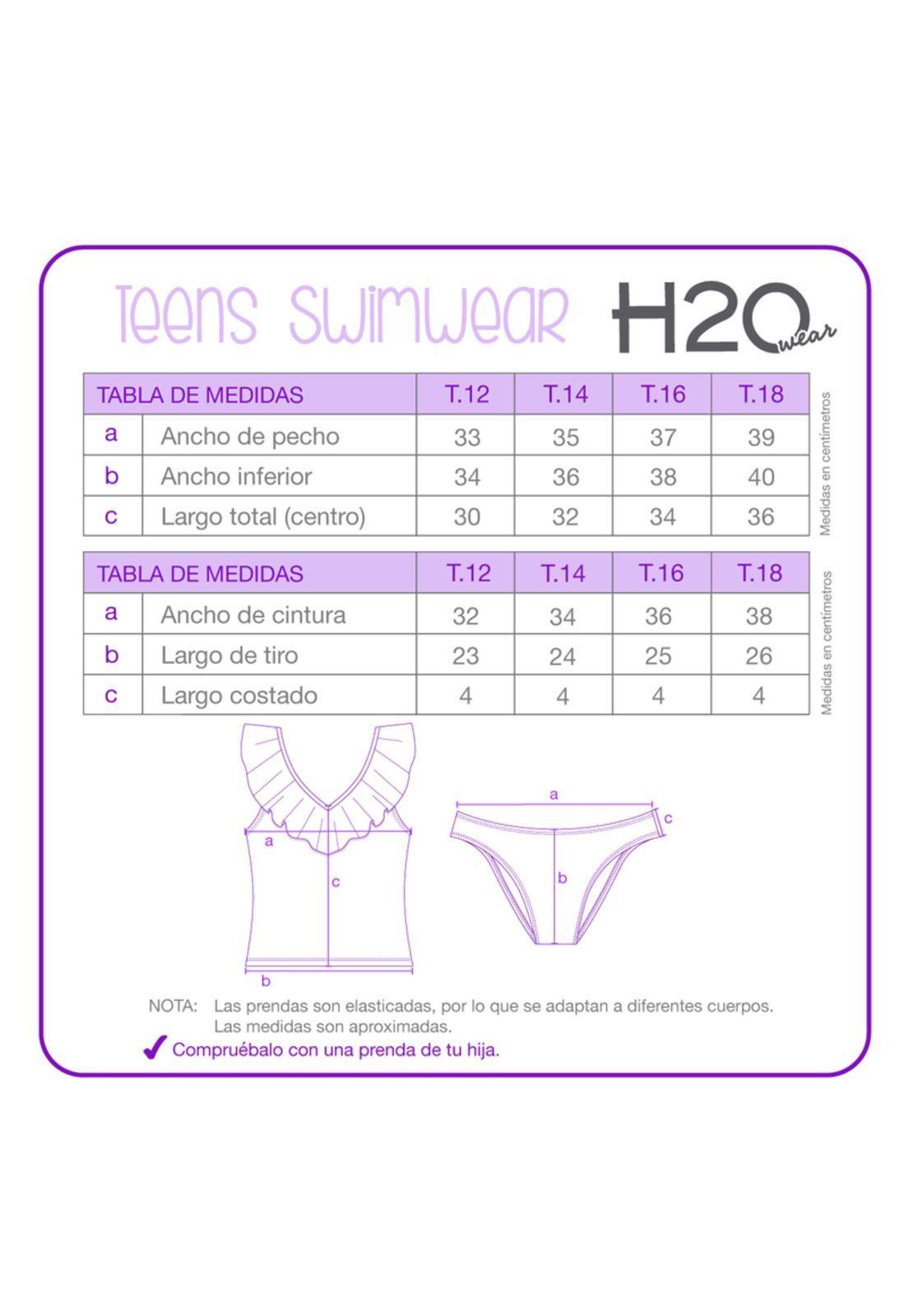 Traje de Baño Niña Teens Tankini UV30 + en V H2O Wear-2