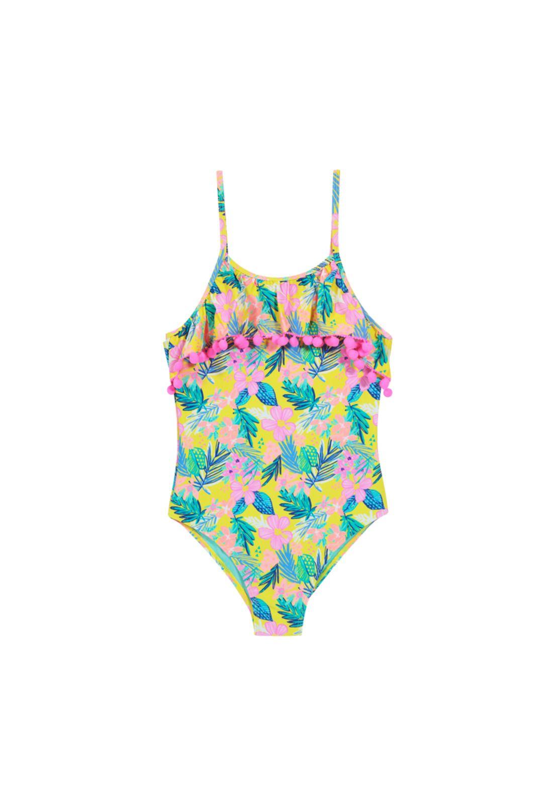 Traje de Baño Niña Entero UV30 Amarillo H2O Wear-0