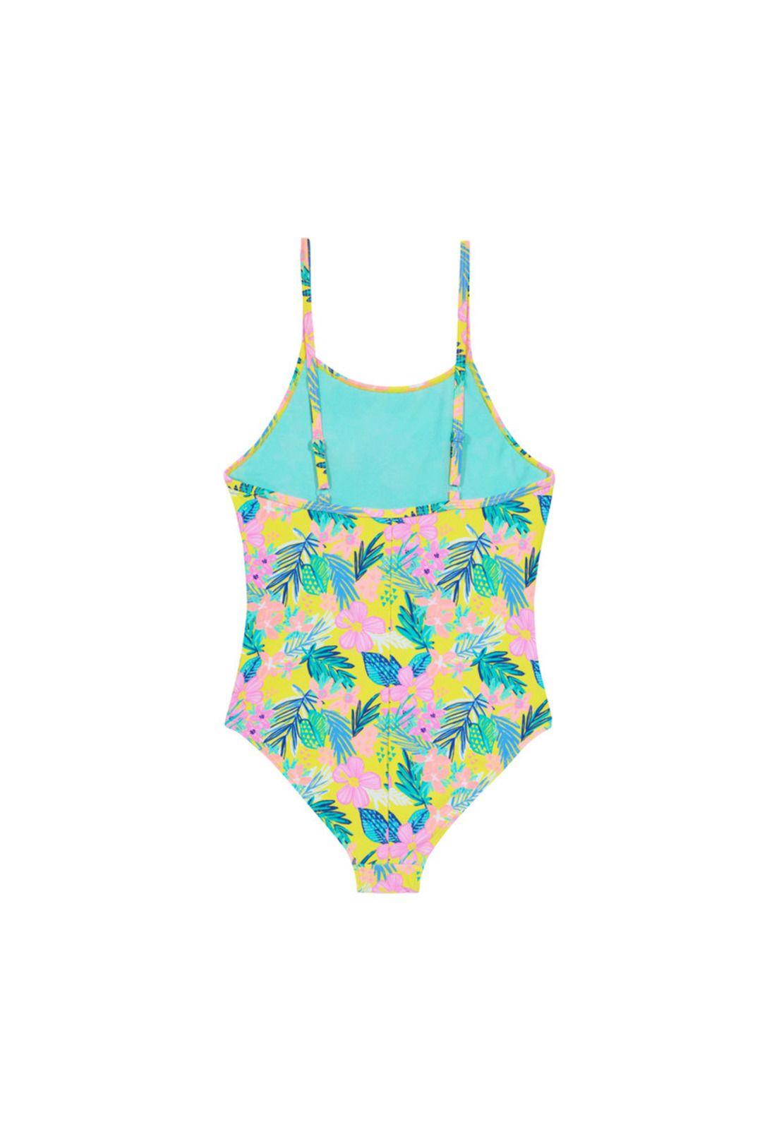 Traje de Baño Niña Entero UV30 Amarillo H2O Wear-1