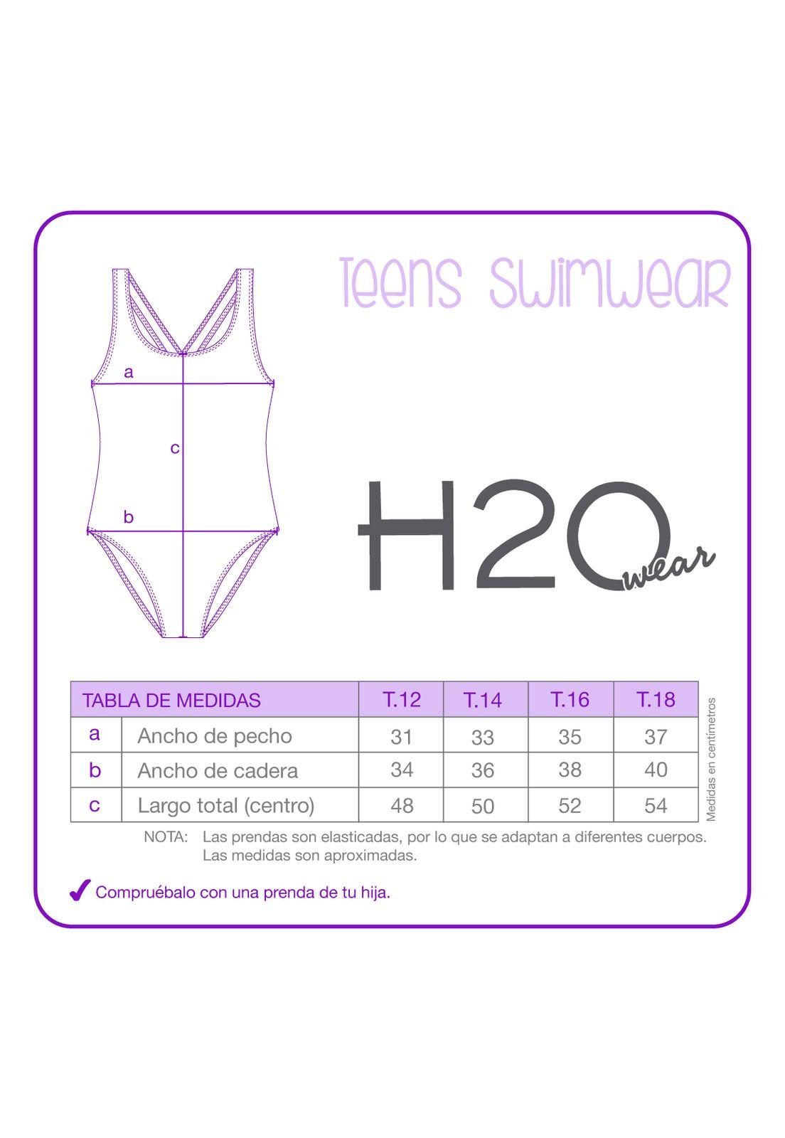Traje de Baño Niña Teens UV50  H2O Wear Fucsia-3