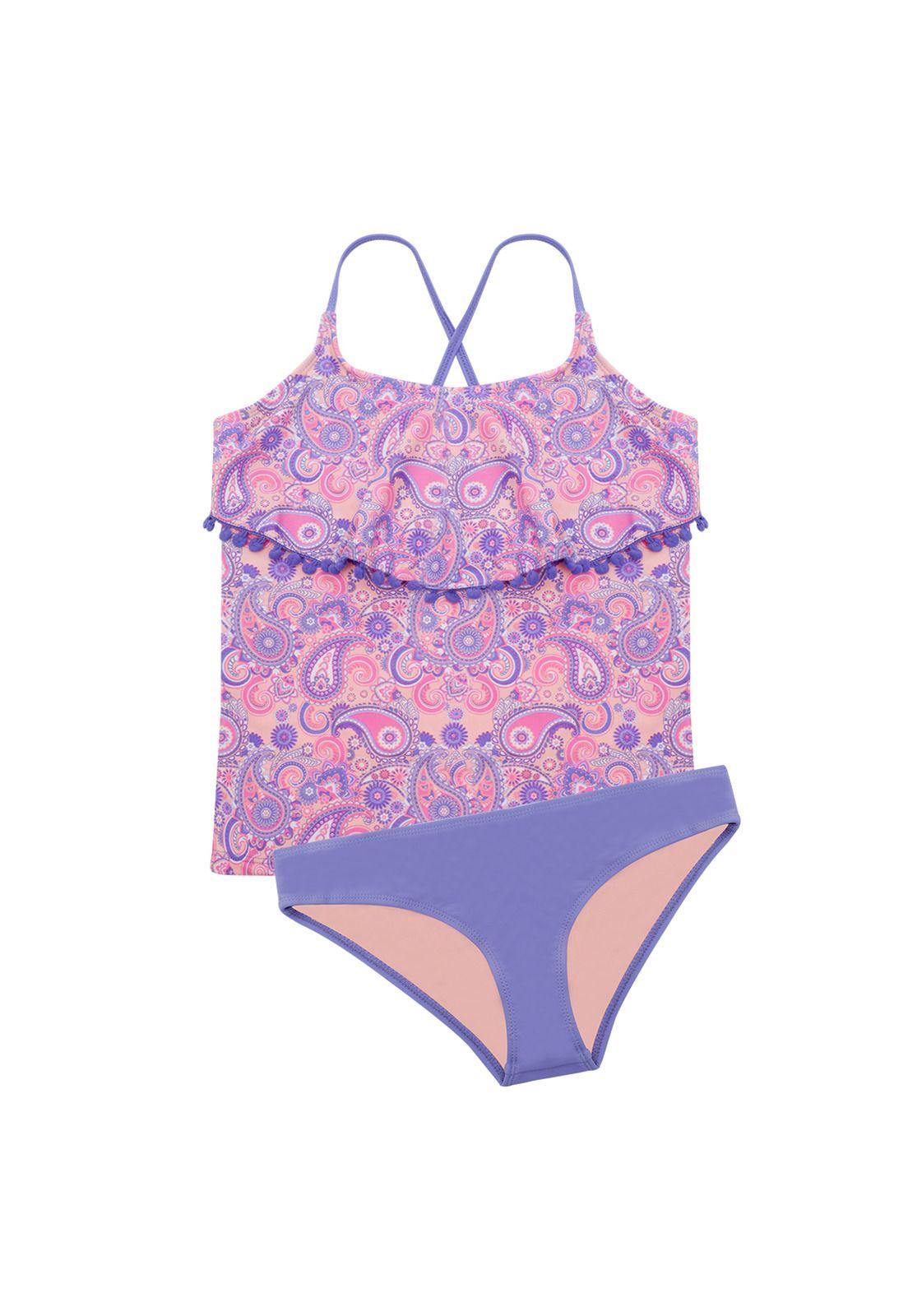 Traje de Baño Teens Niña Tankini UV30 H2O Coral-0