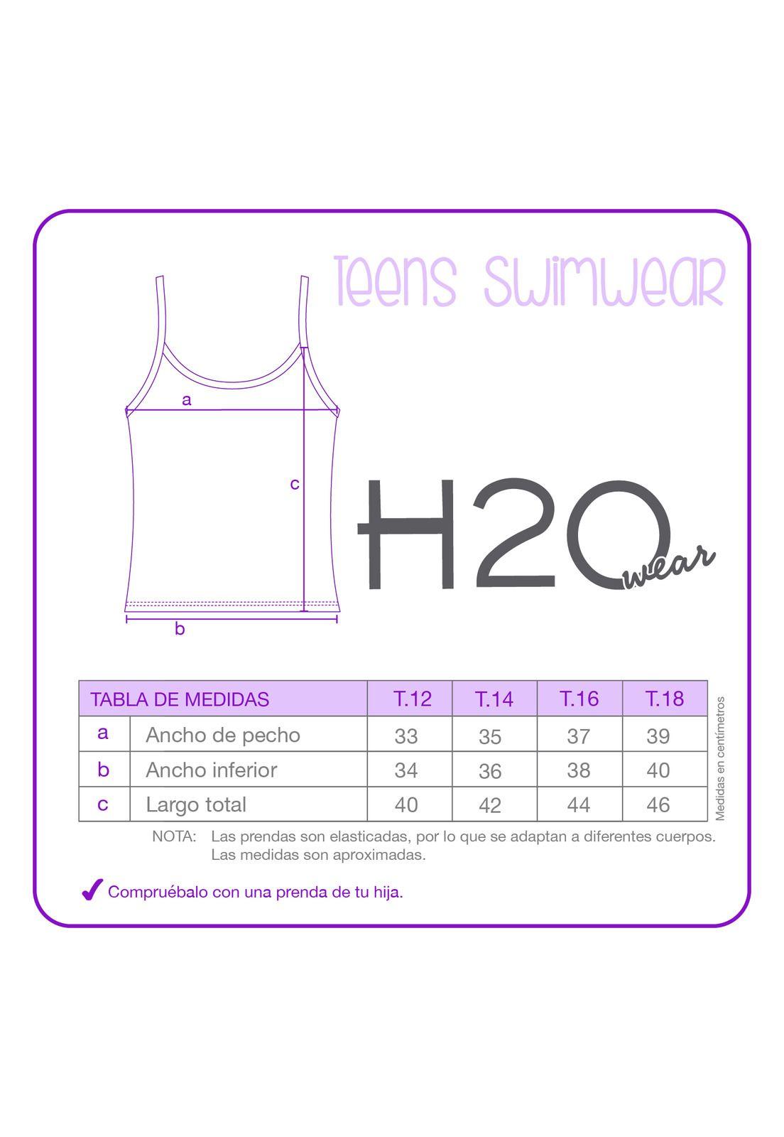 Traje de Baño Teens Niña Tankini UV30 H2O Coral-2