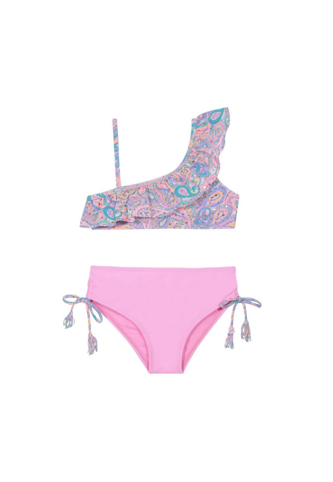 Traje de Baño Niña Bikini UV+30 Un Hombro H2O Wear-0