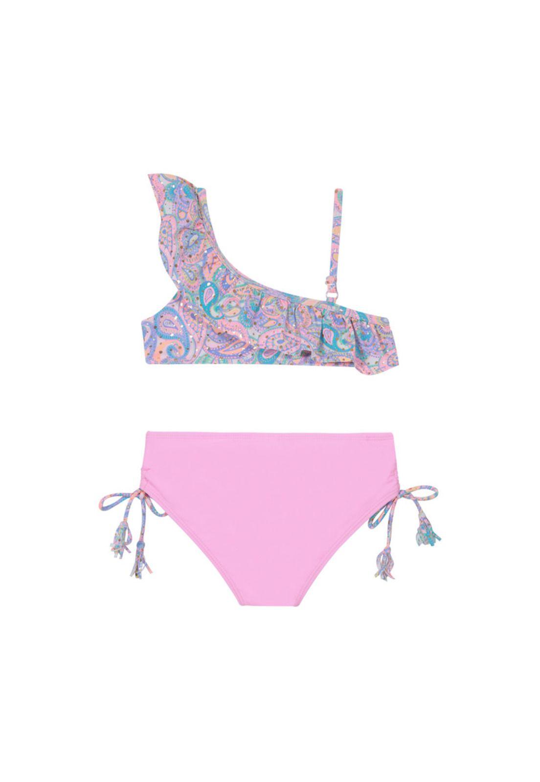 Traje de Baño Niña Bikini UV+30 Un Hombro H2O Wear-1