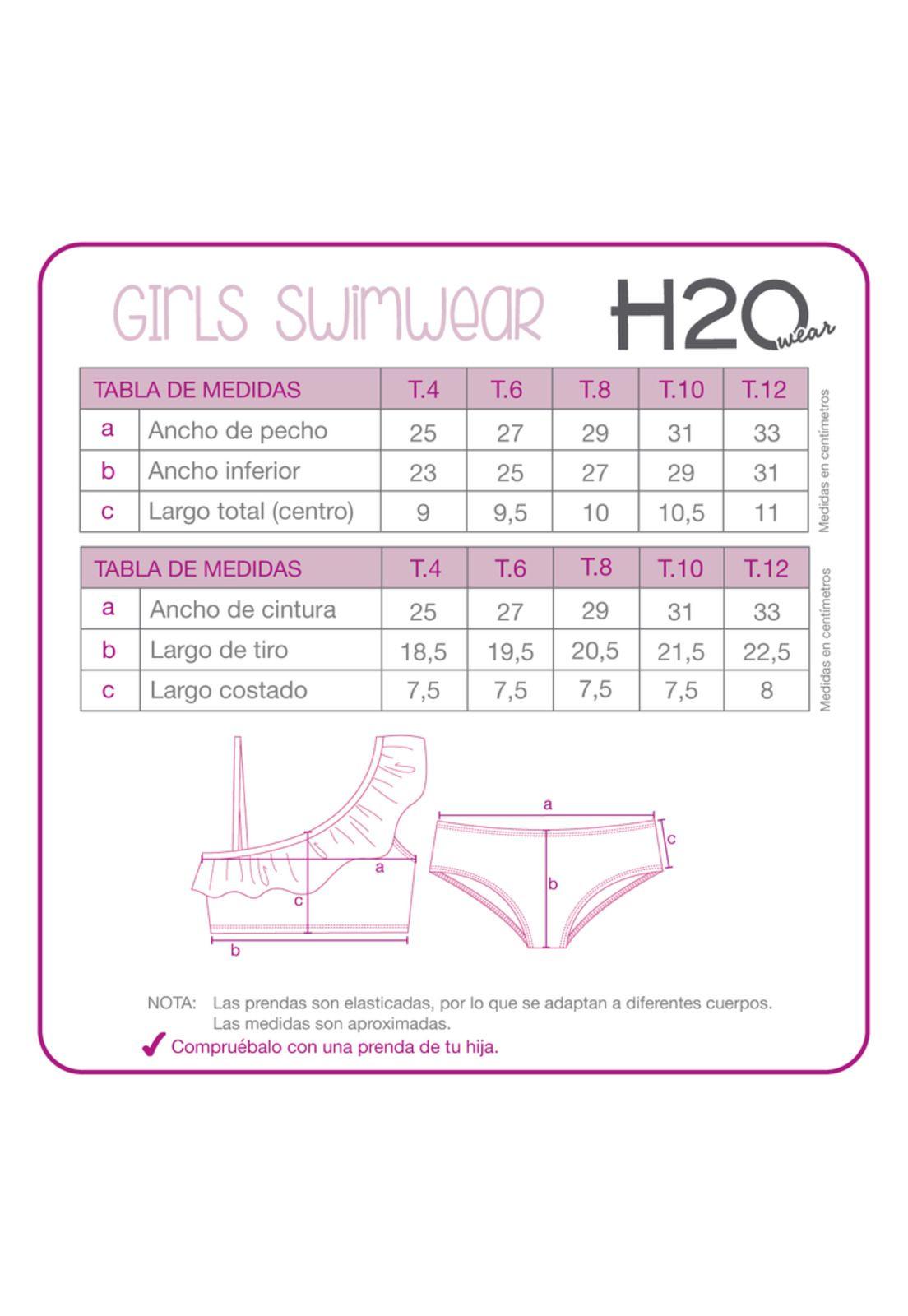 Traje de Baño Niña Bikini UV+30 Un Hombro H2O Wear-3