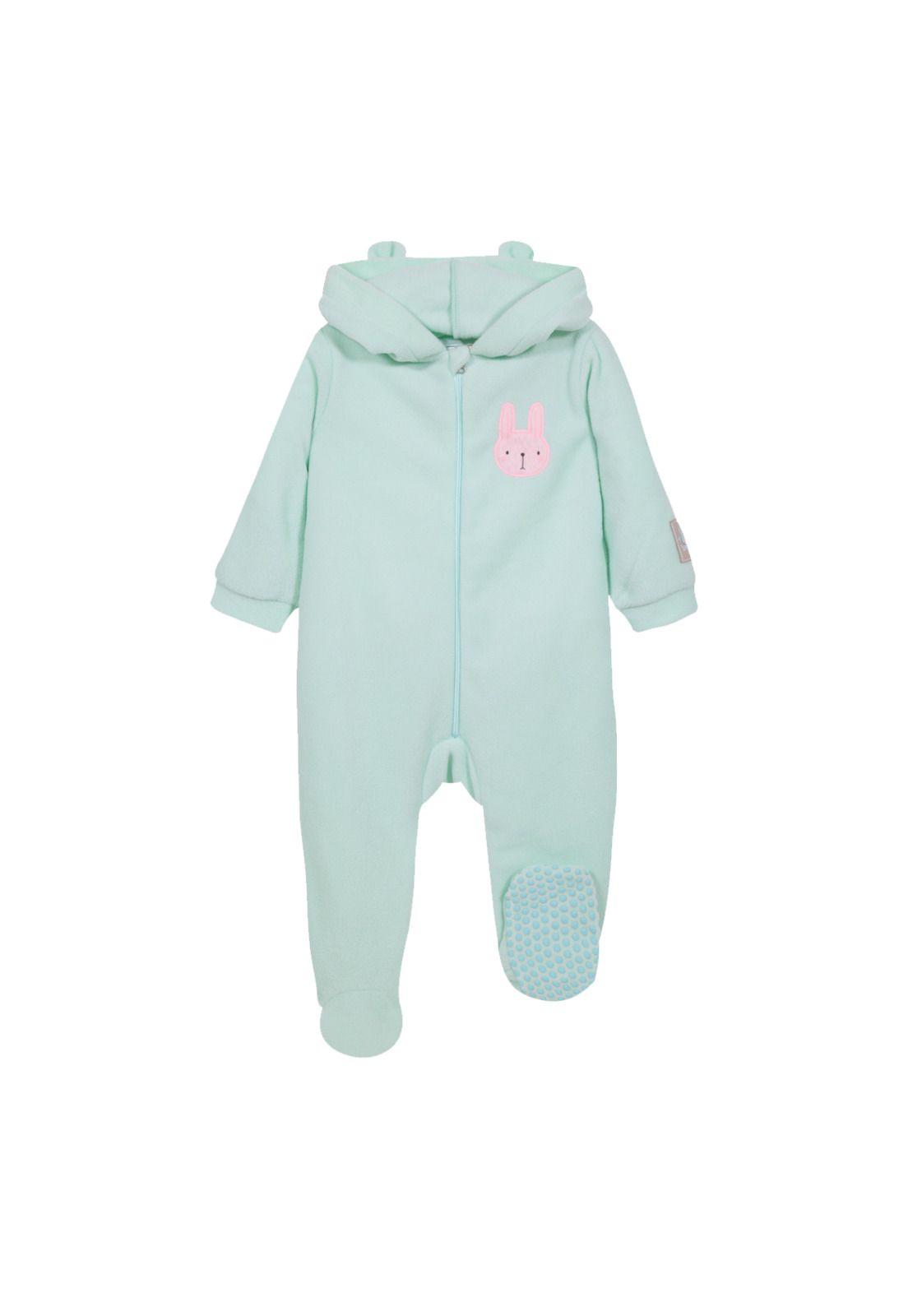 Pijama Bebé Niña Polar Sustentable c/Gorro Verde H2O Wear-0