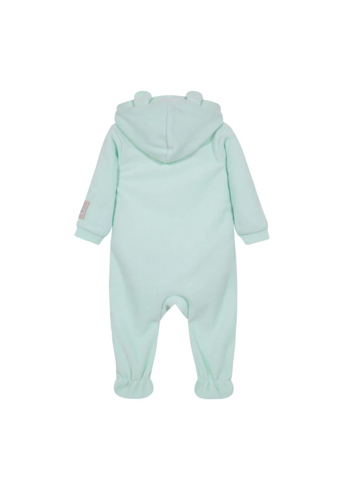 Pijama Bebé Niña Polar Sustentable c/Gorro Verde H2O Wear-1