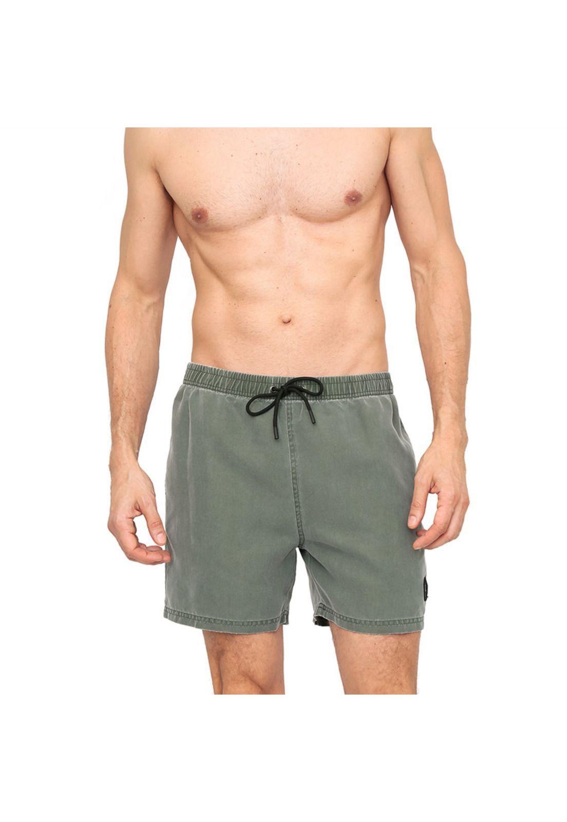 Traje de Baño Hombre Short  Liso Gastado H2O Wear Verde-0