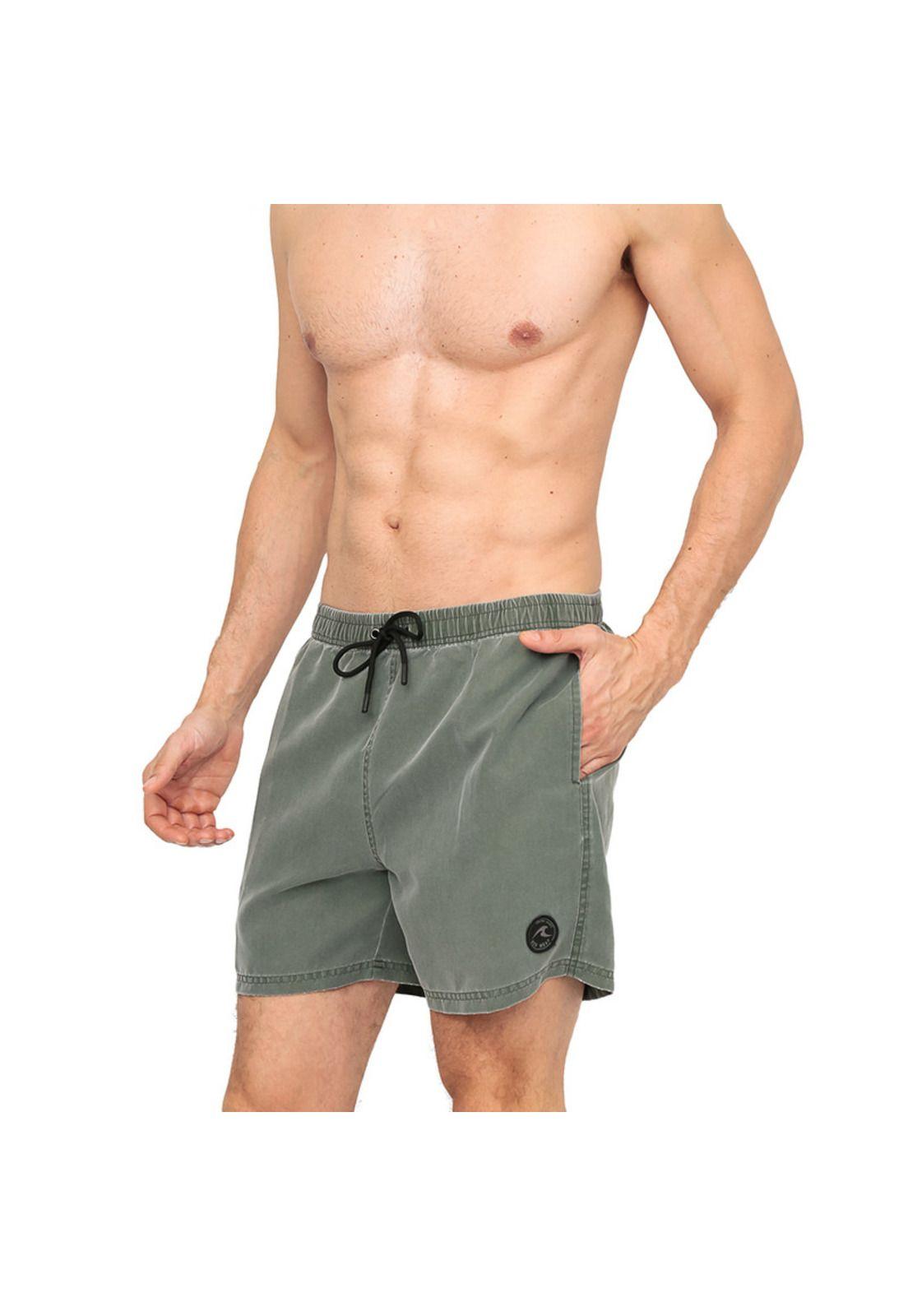 Traje de Baño Hombre Short  Liso Gastado H2O Wear Verde-1