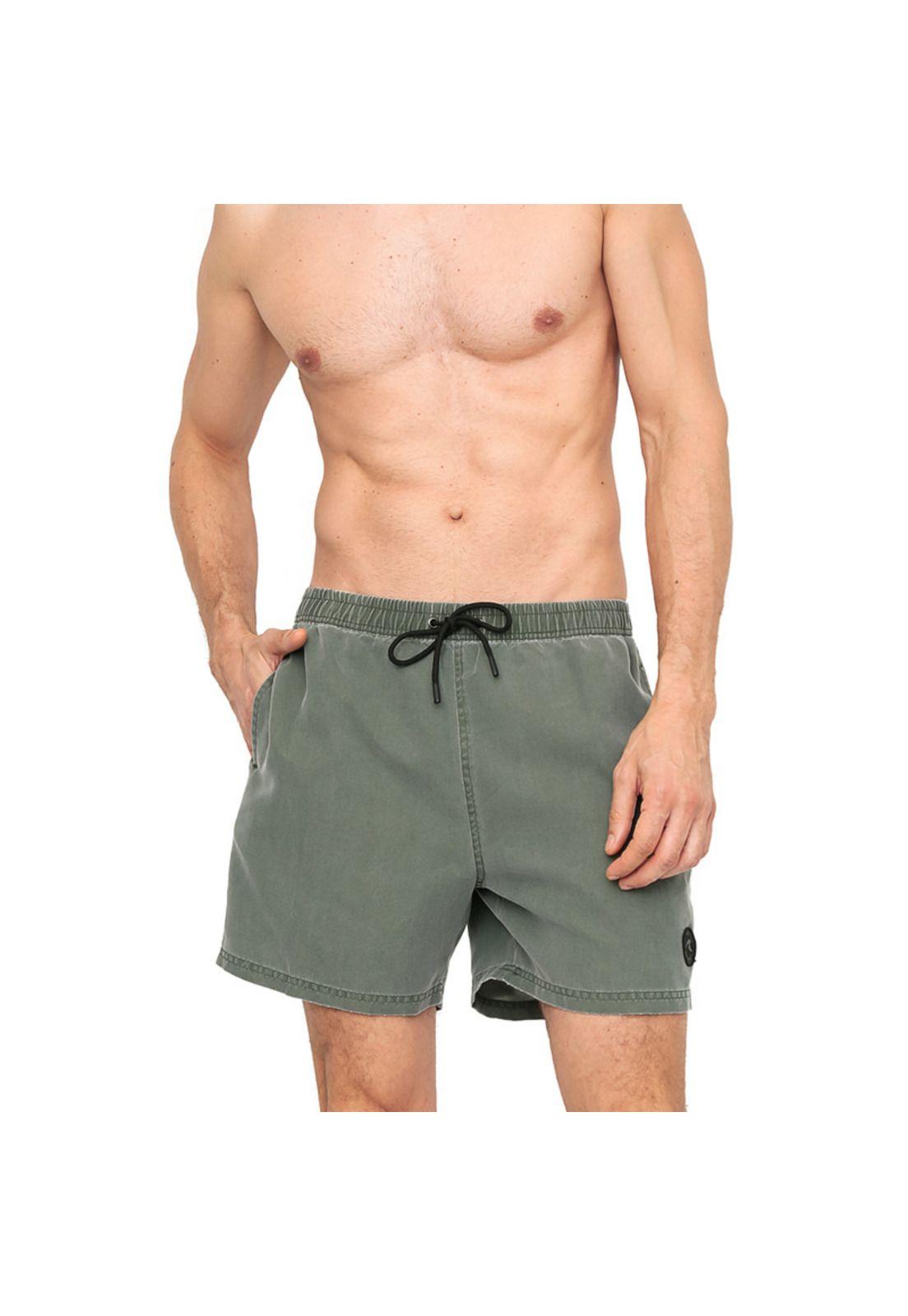 Traje de Baño Hombre Short  Liso Gastado H2O Wear Verde-2