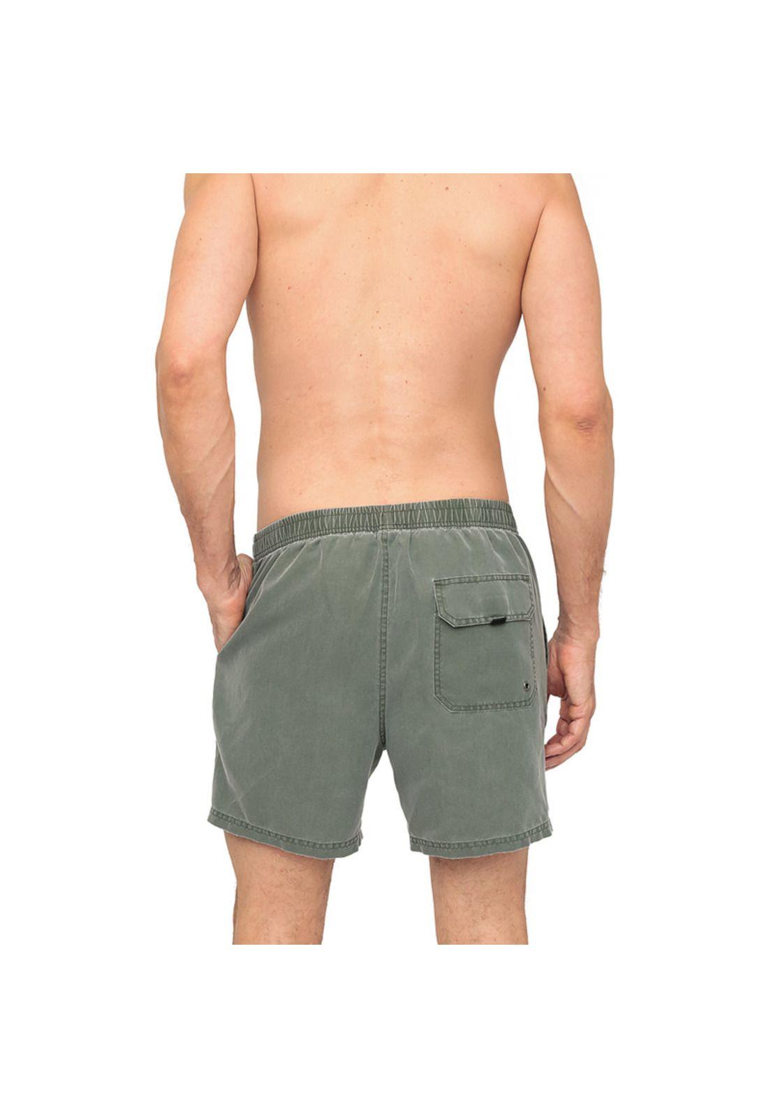 Traje de Baño Hombre Short  Liso Gastado H2O Wear Verde-3