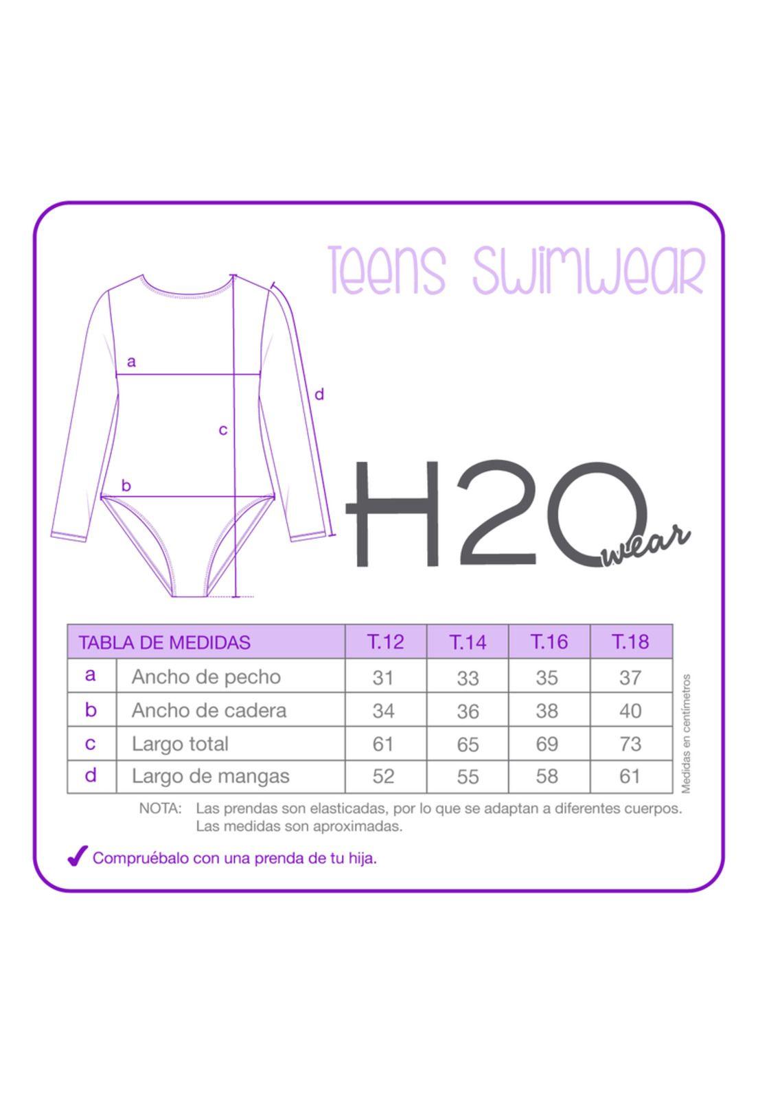 Traje de Baño Niña Teens UV50 M/L H2O Wear Negro-3
