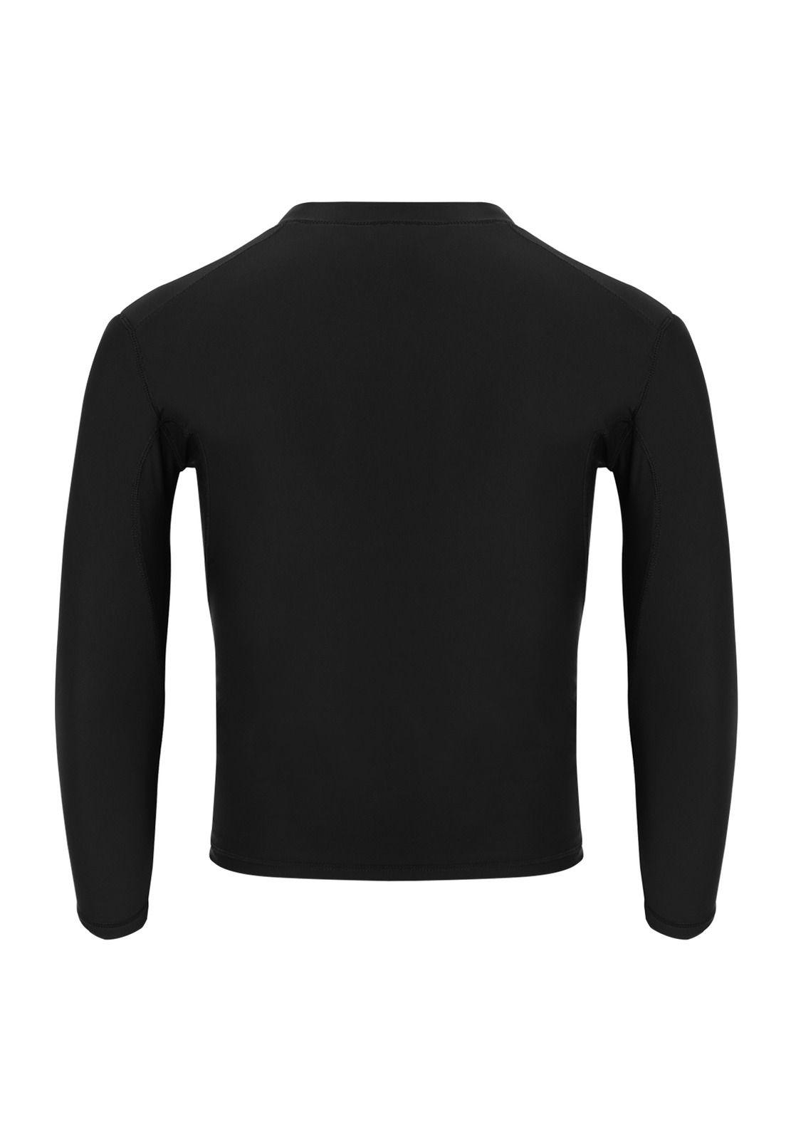 Polera Manga Larga Modelo Deportivo Teens H2O Wear Negro-1