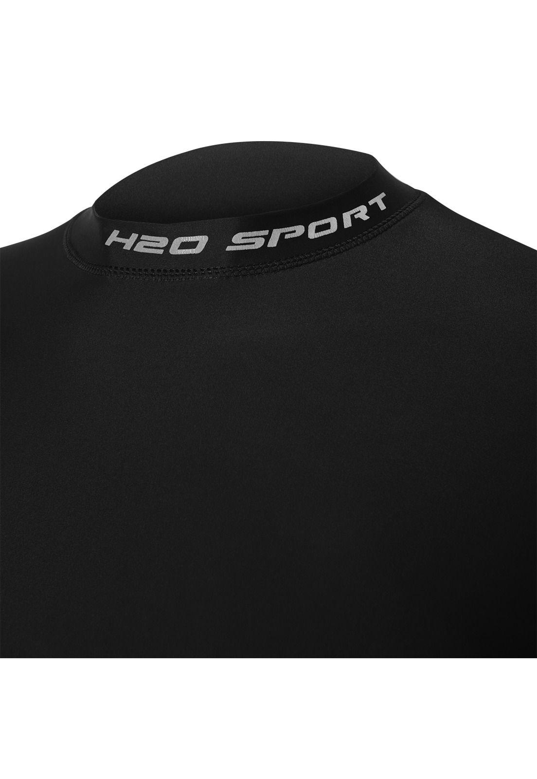 Polera Manga Larga Modelo Deportivo Teens H2O Wear Negro-2