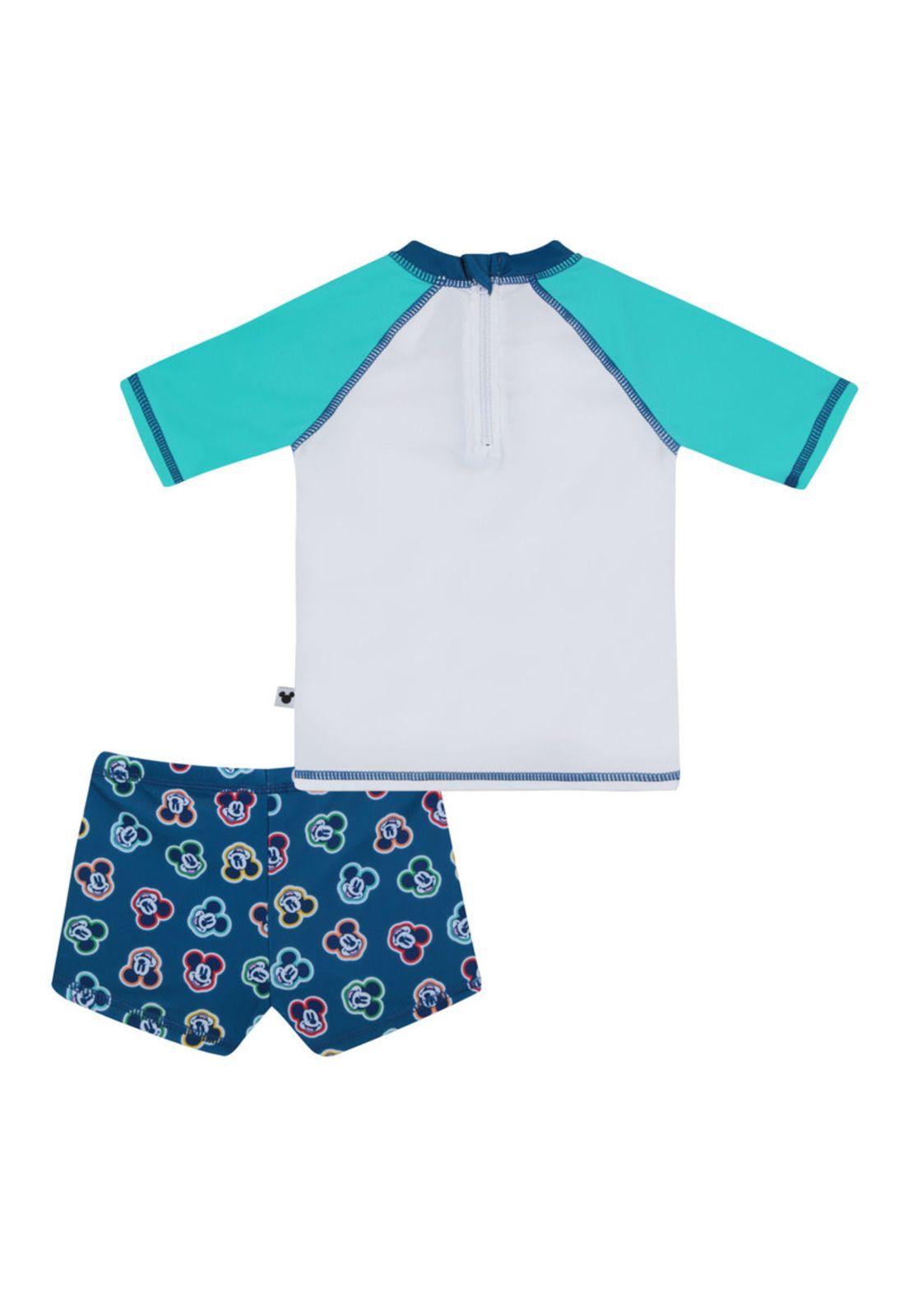 Traje de Baño Set UV50+ para Bebe Niño Verde-1