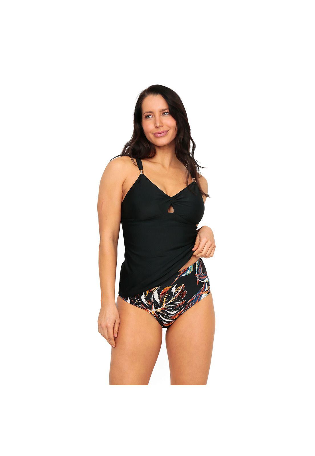 Traje de Baño Mujer Tankini Control Jessica H2O Wear Negro-3