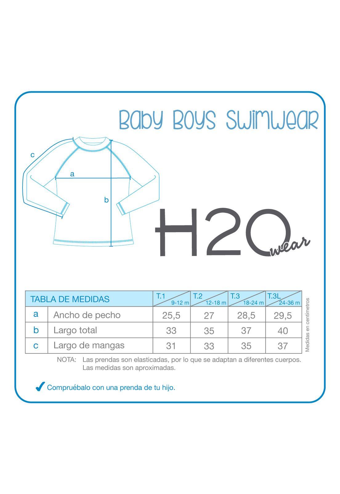 Traje de Baño Bebe Niño Polera UV50 M/Larga H2O Wear Verde-3
