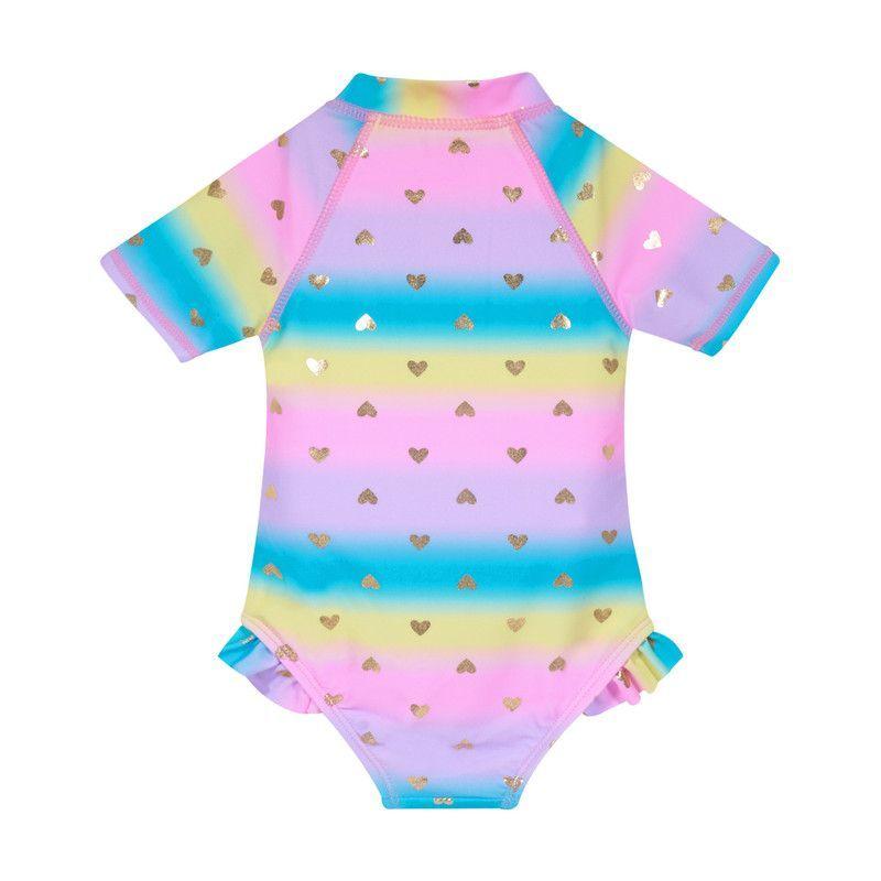 Traje de Baño Bebe Niña UV 50 Manga Corta H2O Wear Rosado-1
