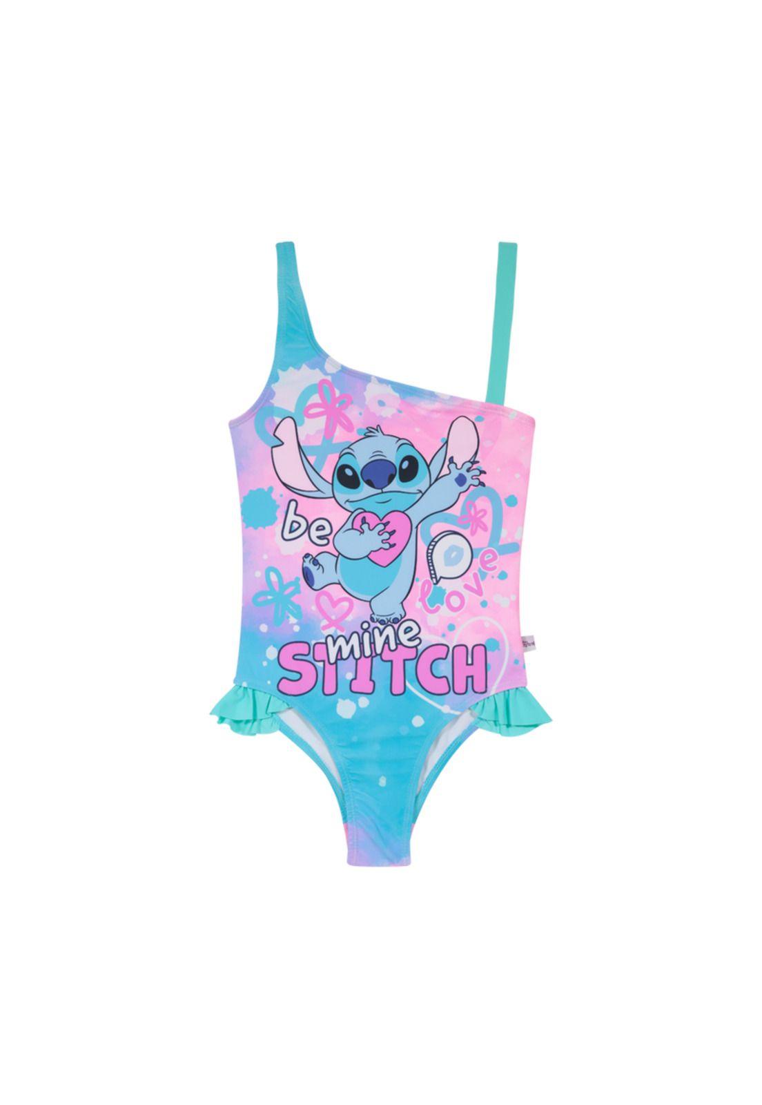 Traje de Baño Niña Entero Disney Stitch Celeste-0