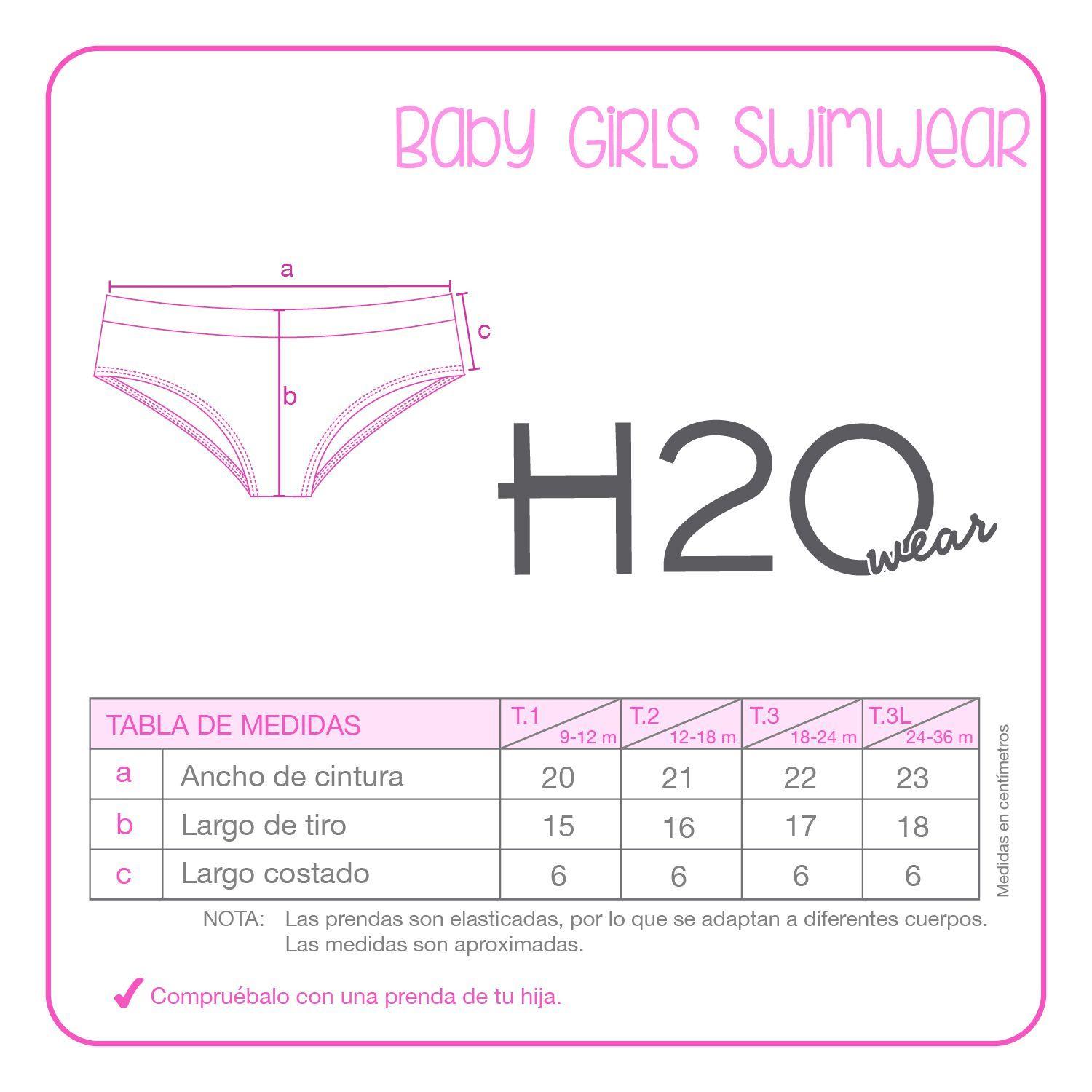 Traje de Baño Bebe Niña Set UV 50 Rosa H2O Wear-3