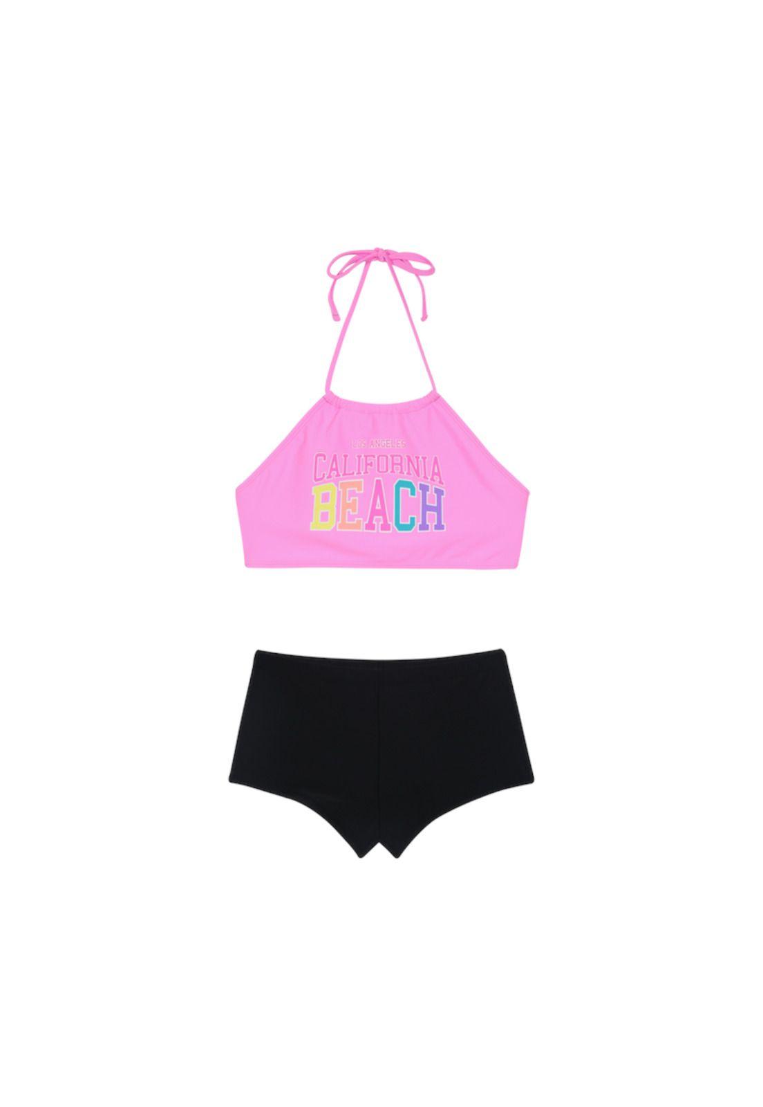 Traje de Baño Teens Niña Bikini H2O Wear Rosado High Neck-0