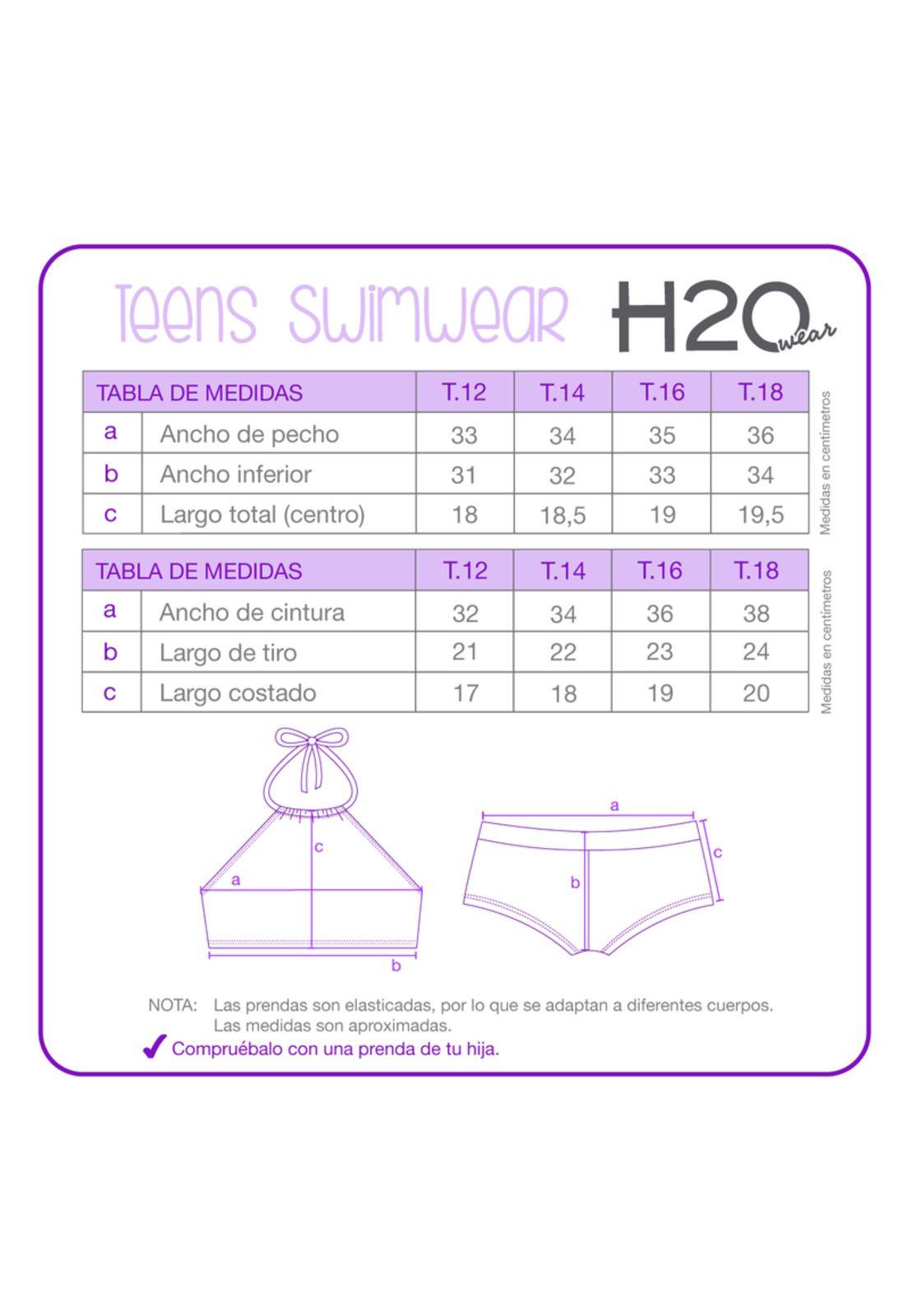 Traje de Baño Teens Niña Bikini H2O Wear Rosado High Neck-2