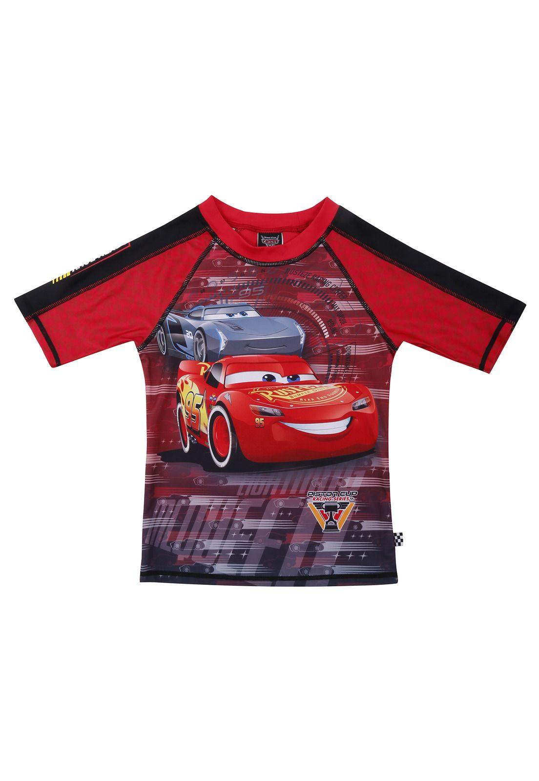 Polera Niño Manga Corta UV 50 Rojo Disney Cars-0