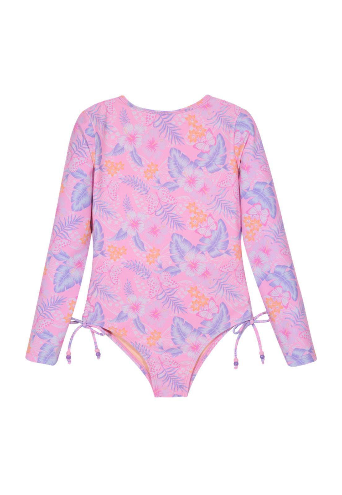 Traje de Baño Niña M/Larga  H2O Wear Rosado-1