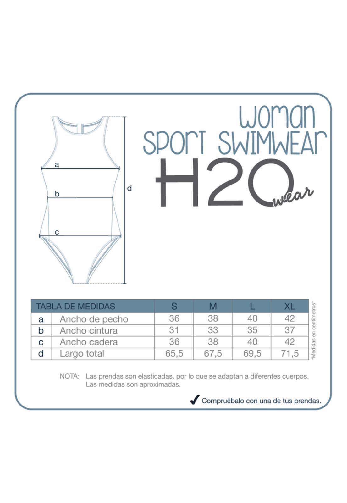 Traje de Baño Mujer Deportivo Cierre H2O Wear  Azul-7