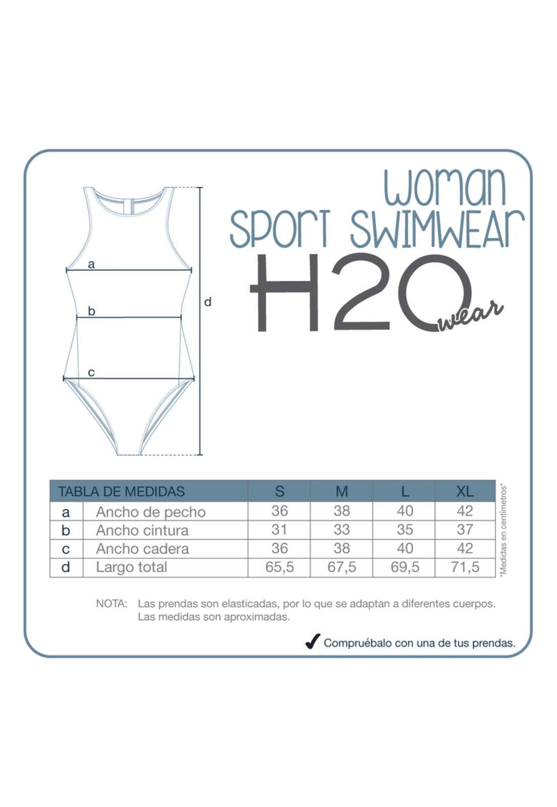 Traje de Baño Mujer Deportivo Cierre H2O Wear  Azul-7