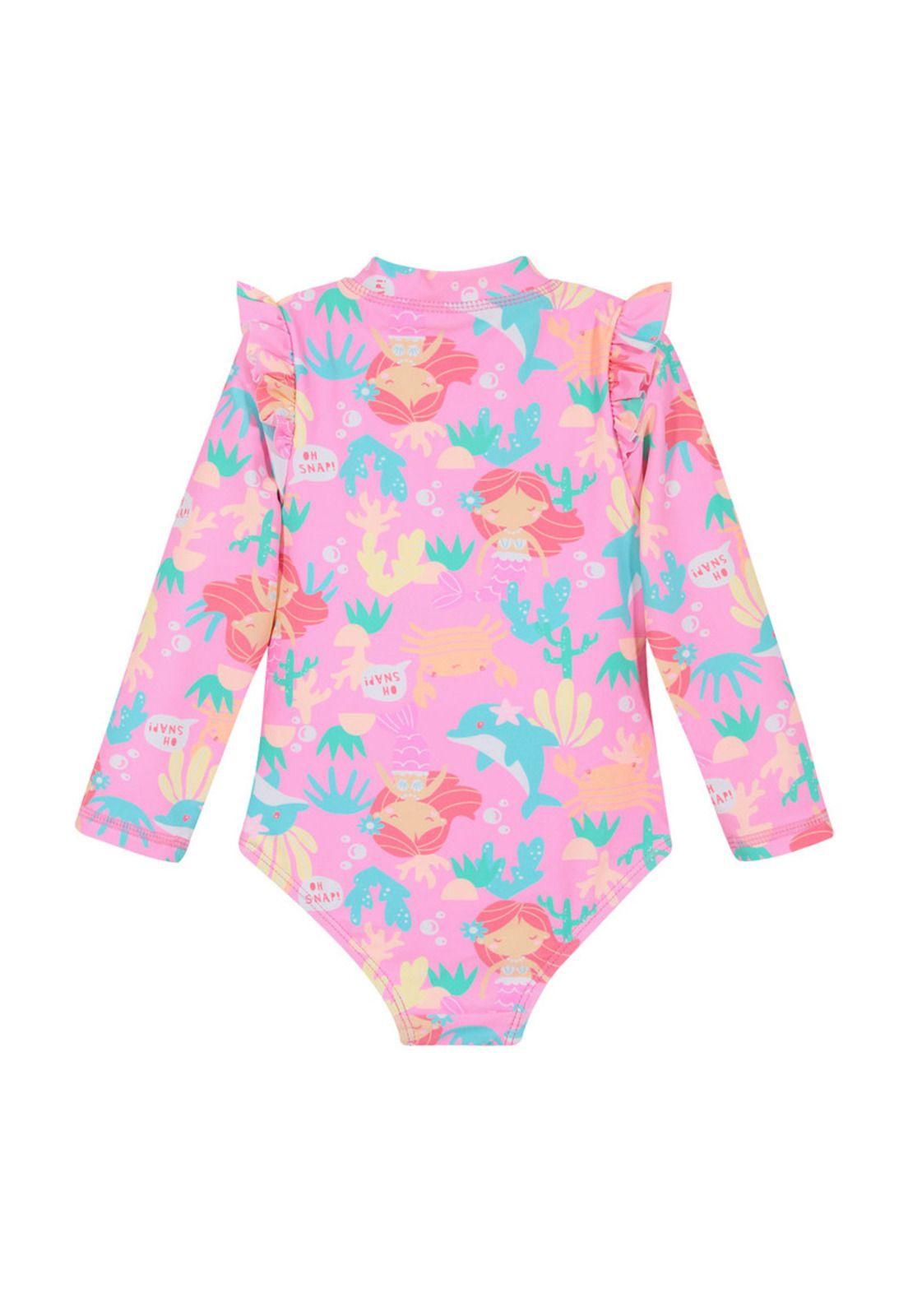 Traje de Baño Bebe Niña Entero UV50+ H2O Wear Rosado M/Larga-1