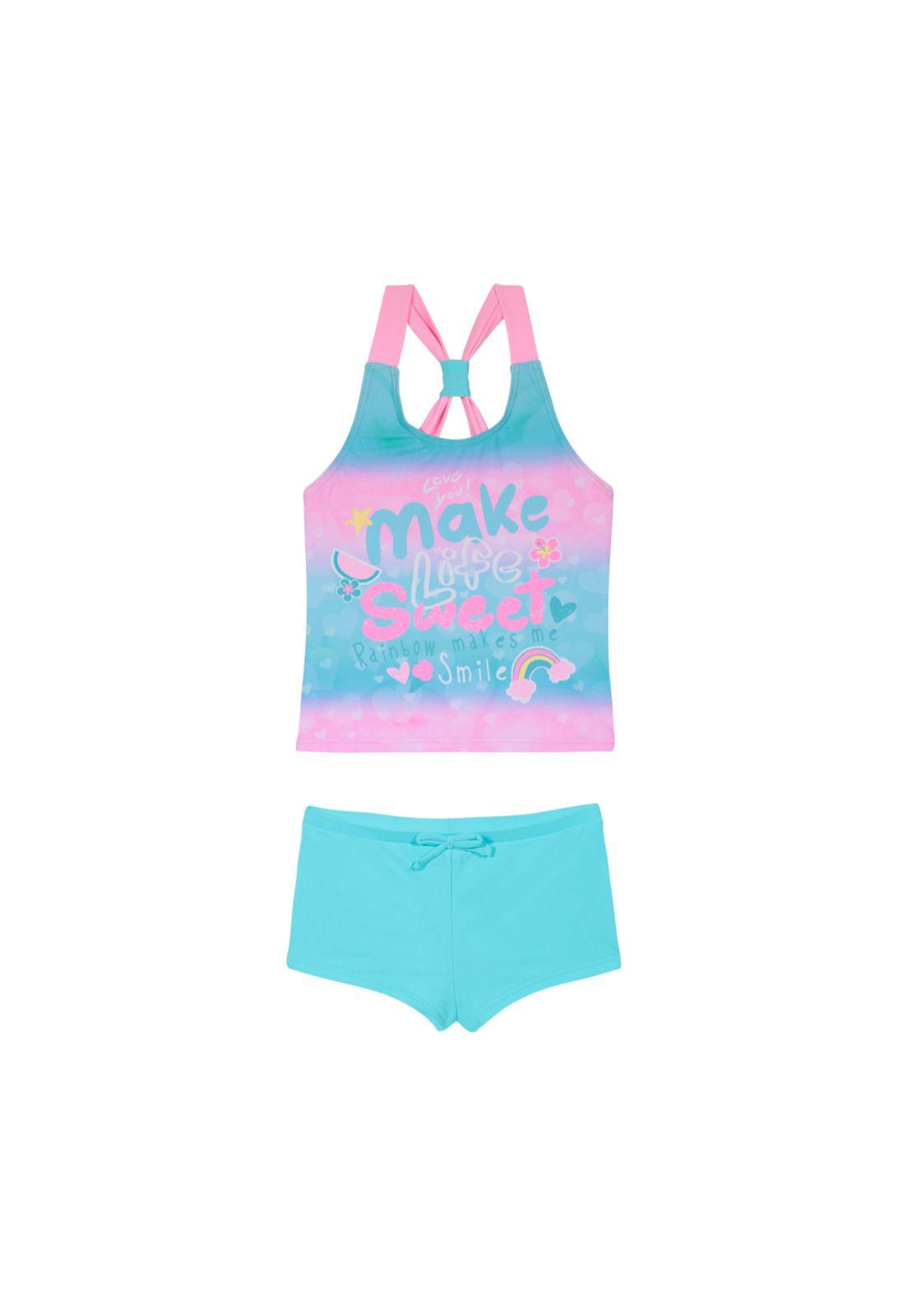 Traje de Baño Niña Tankini UV30+ H2O Wear Turquesa-1