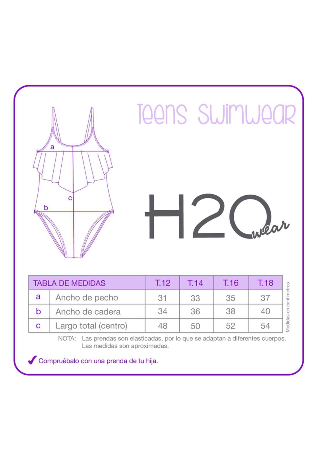 Traje de Baño Niña Teens UV50 H2O Wear Celeste-3