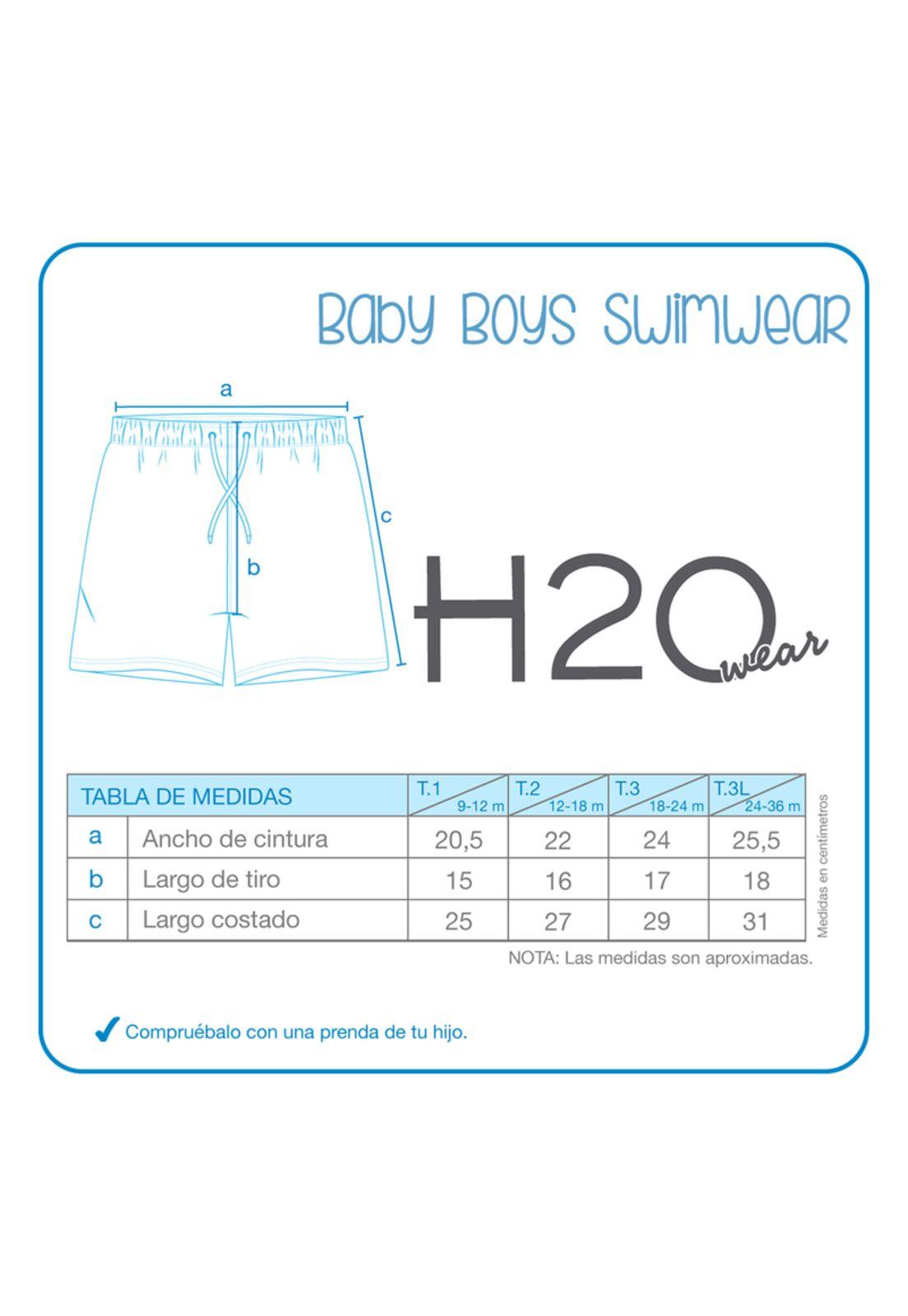 Traje de Baño Bebe Short H2O Wear Azul Estampado-2