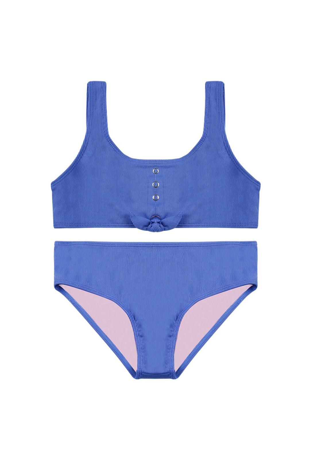 Traje de Baño Teens Niña Bikini UV30 H2O Wear Textura Turquesa-0