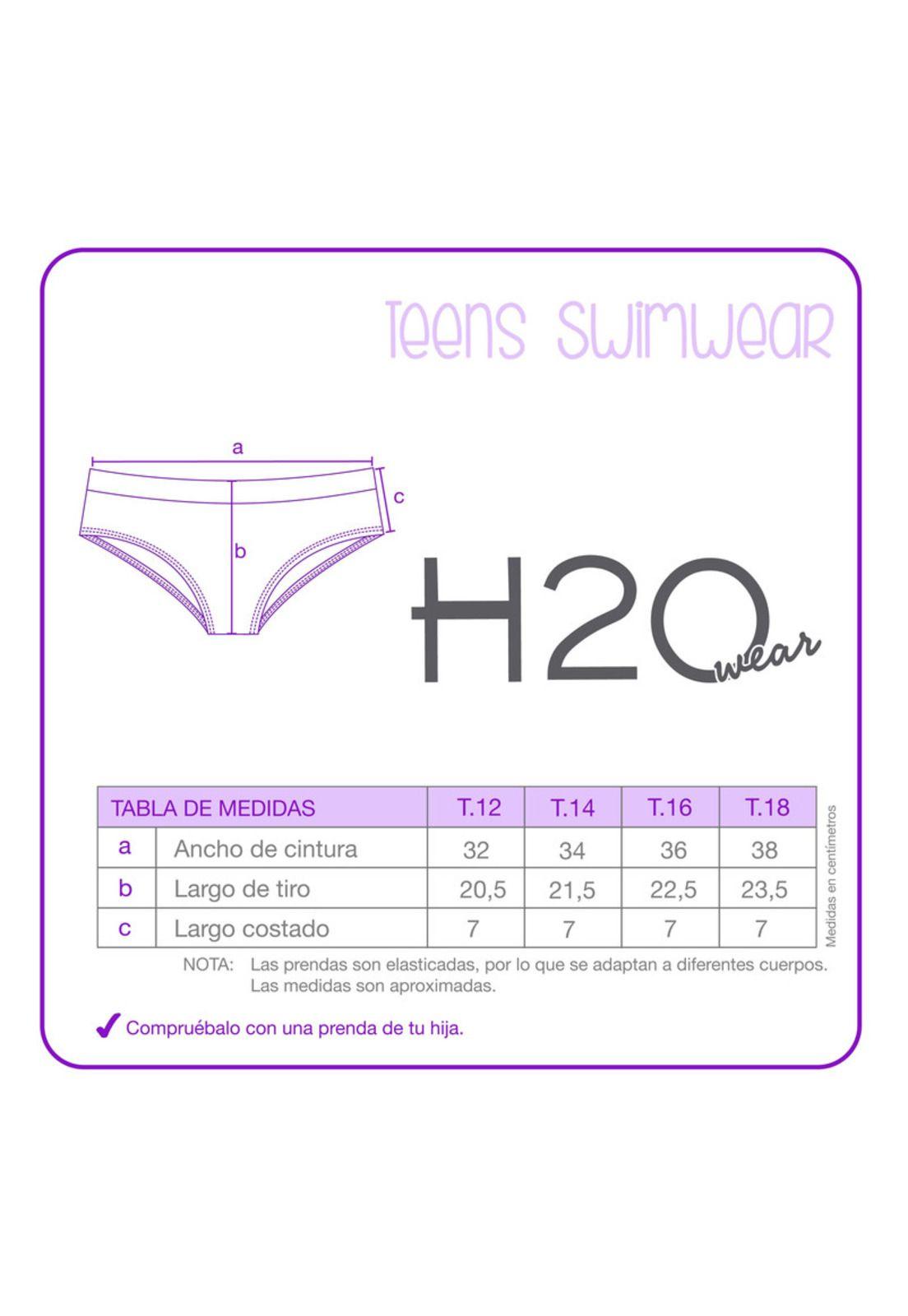 Traje de Baño Teens Niña Bikini UV30 H2O Wear Textura Turquesa-3